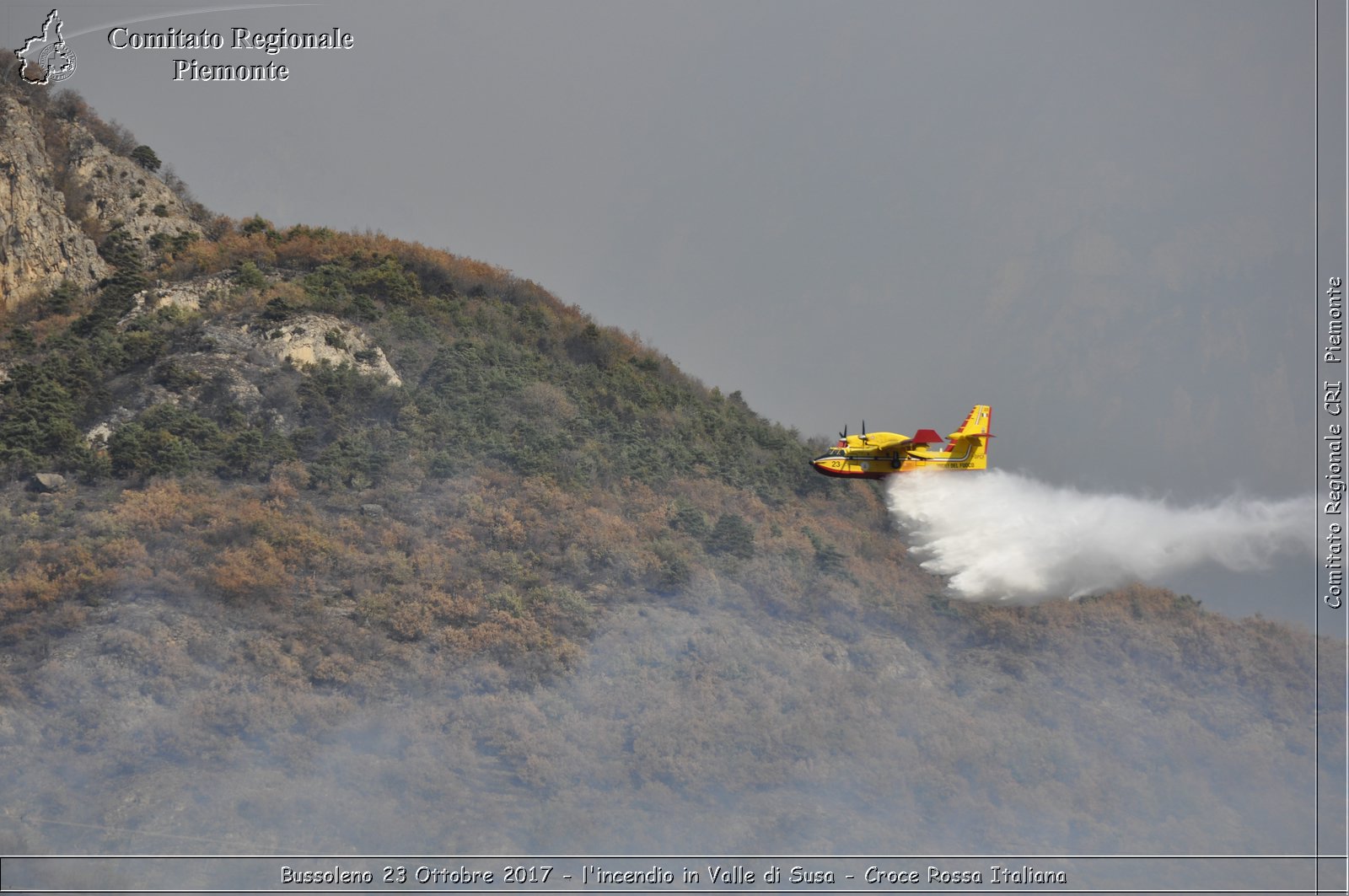 Bussoleno 23 Ottobre 2017 - l'incendio in Valle di Susa - Croce Rossa Italiana- Comitato Regionale del Piemonte