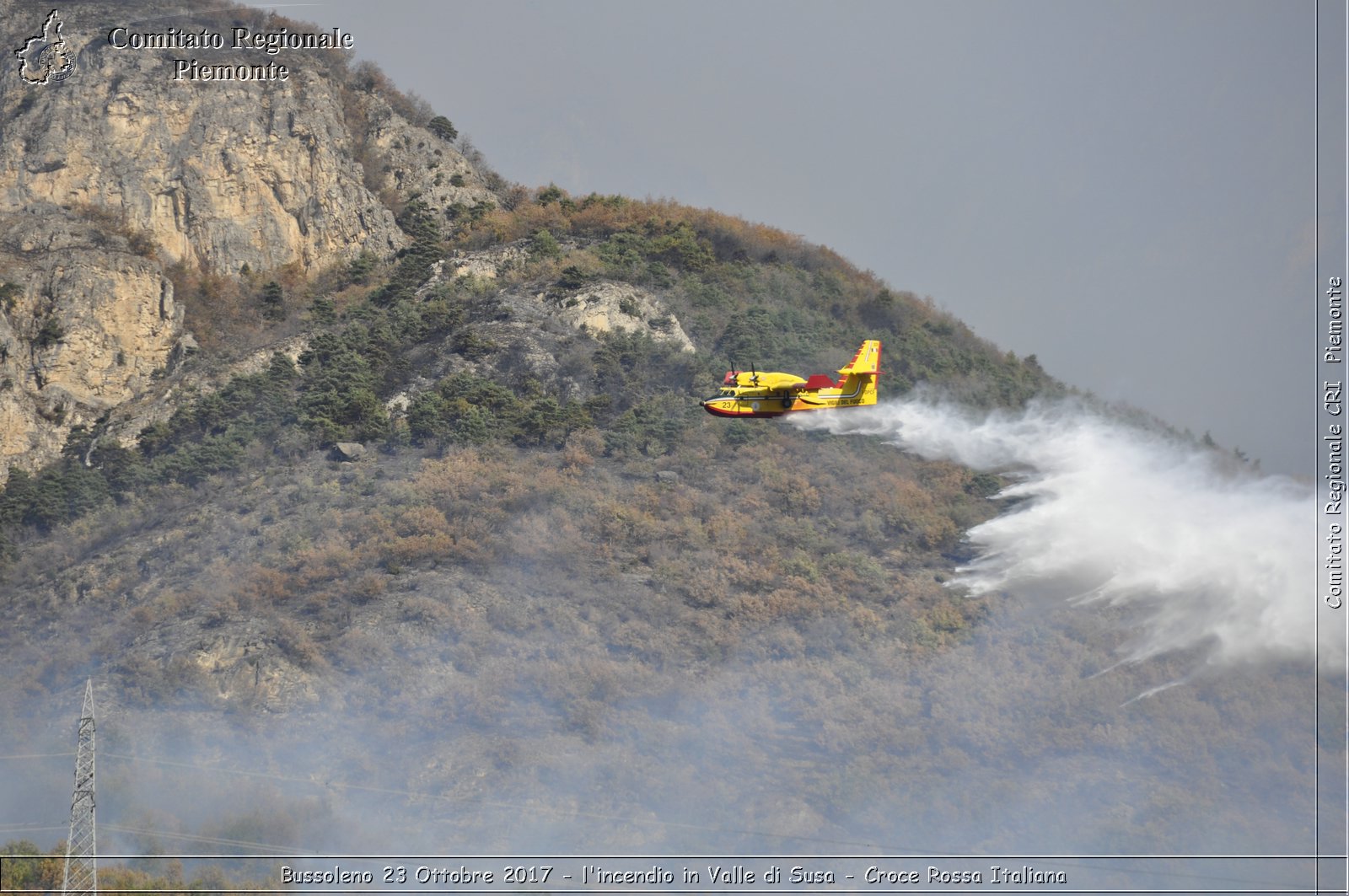 Bussoleno 23 Ottobre 2017 - l'incendio in Valle di Susa - Croce Rossa Italiana- Comitato Regionale del Piemonte