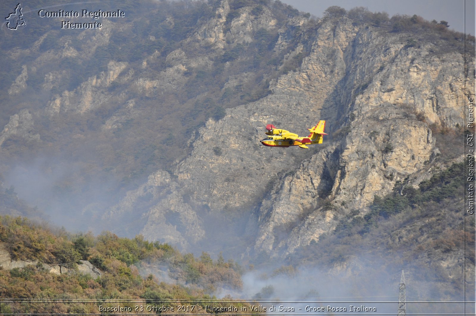 Bussoleno 23 Ottobre 2017 - l'incendio in Valle di Susa - Croce Rossa Italiana- Comitato Regionale del Piemonte