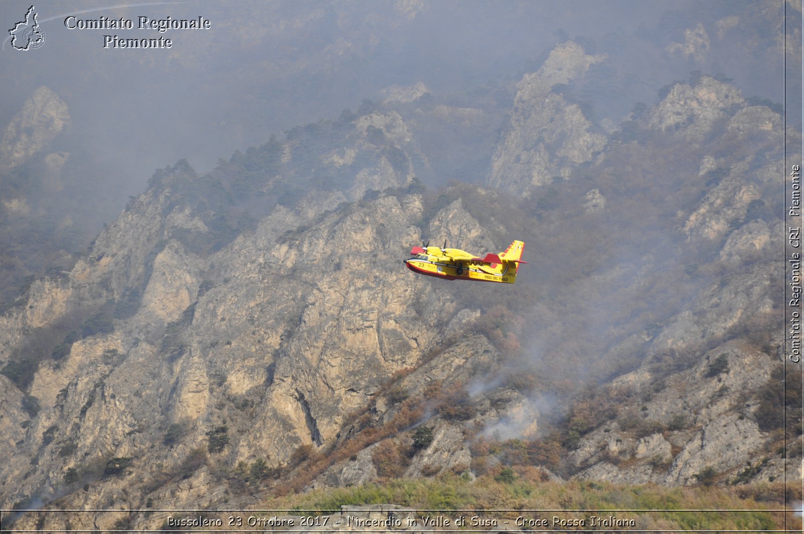 Bussoleno 23 Ottobre 2017 - l'incendio in Valle di Susa - Croce Rossa Italiana- Comitato Regionale del Piemonte