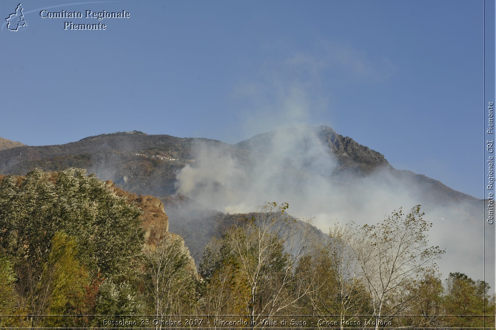 Bussoleno 23 Ottobre 2017 - l'incendio in Valle di Susa - Croce Rossa Italiana- Comitato Regionale del Piemonte