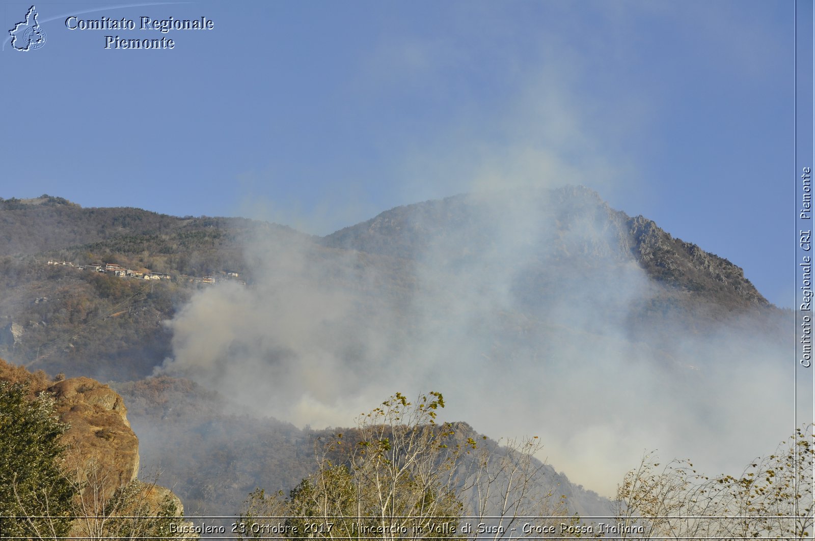 Bussoleno 23 Ottobre 2017 - l'incendio in Valle di Susa - Croce Rossa Italiana- Comitato Regionale del Piemonte