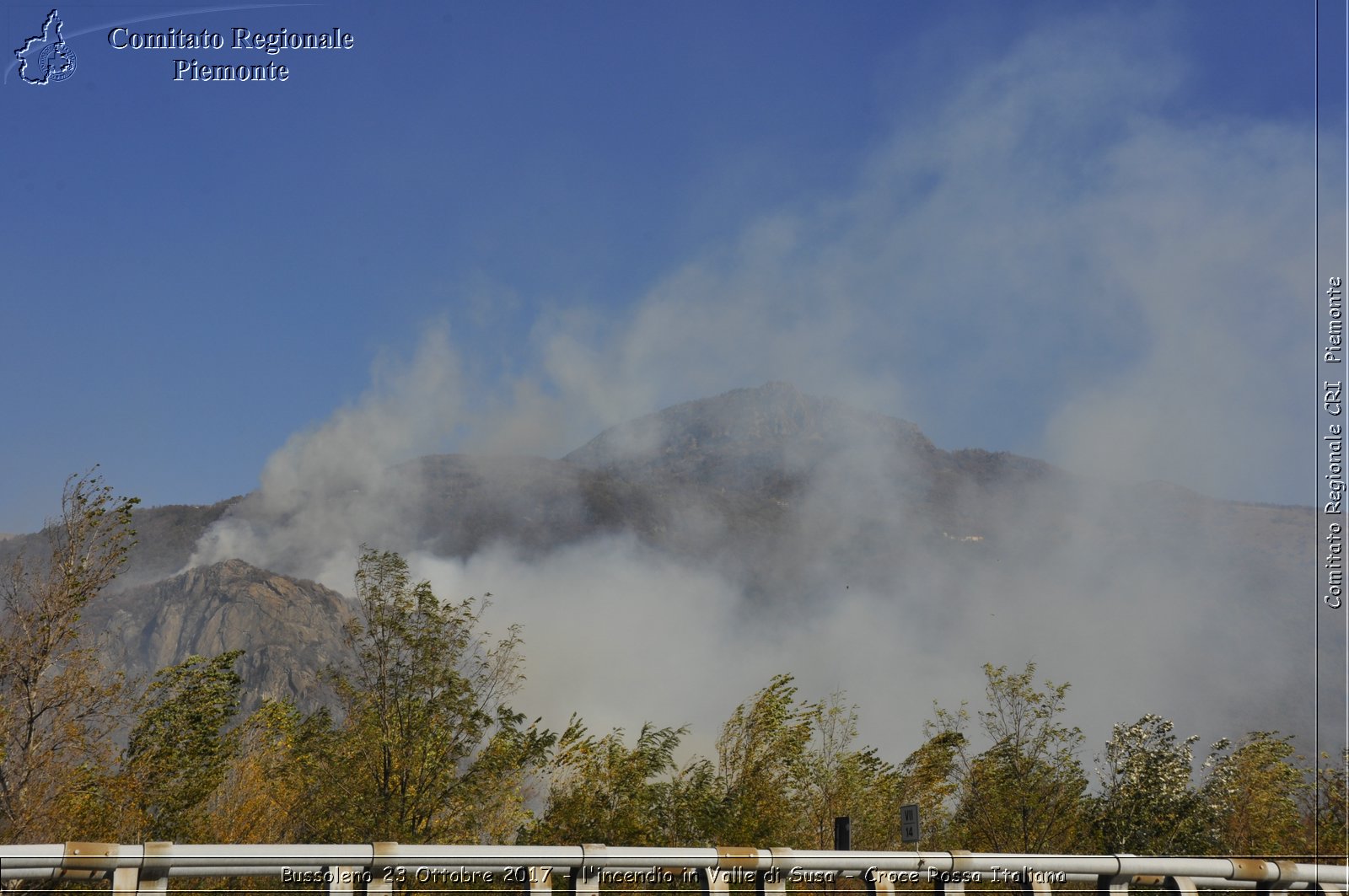 Bussoleno 23 Ottobre 2017 - l'incendio in Valle di Susa - Croce Rossa Italiana- Comitato Regionale del Piemonte