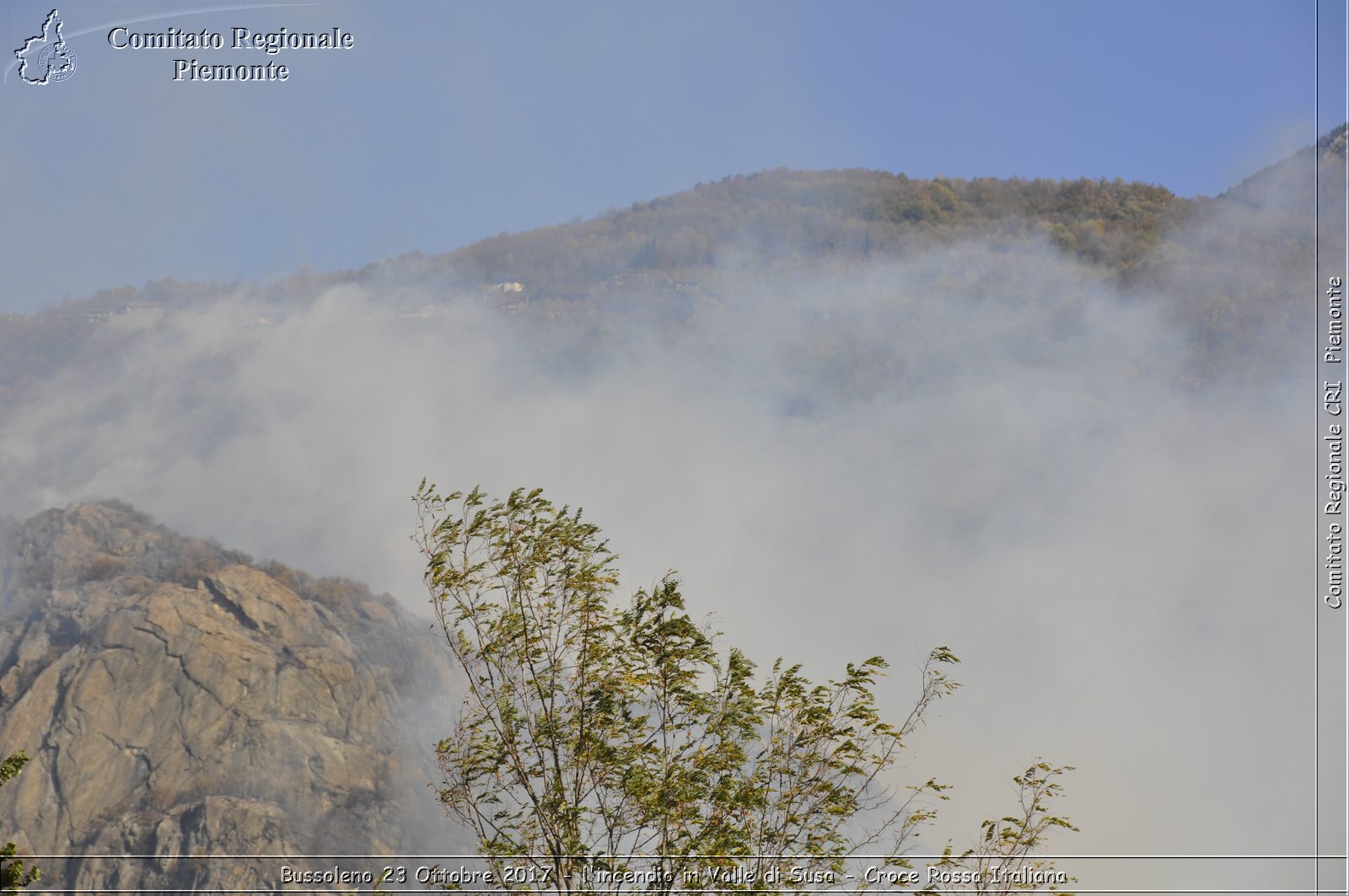 Bussoleno 23 Ottobre 2017 - l'incendio in Valle di Susa - Croce Rossa Italiana- Comitato Regionale del Piemonte