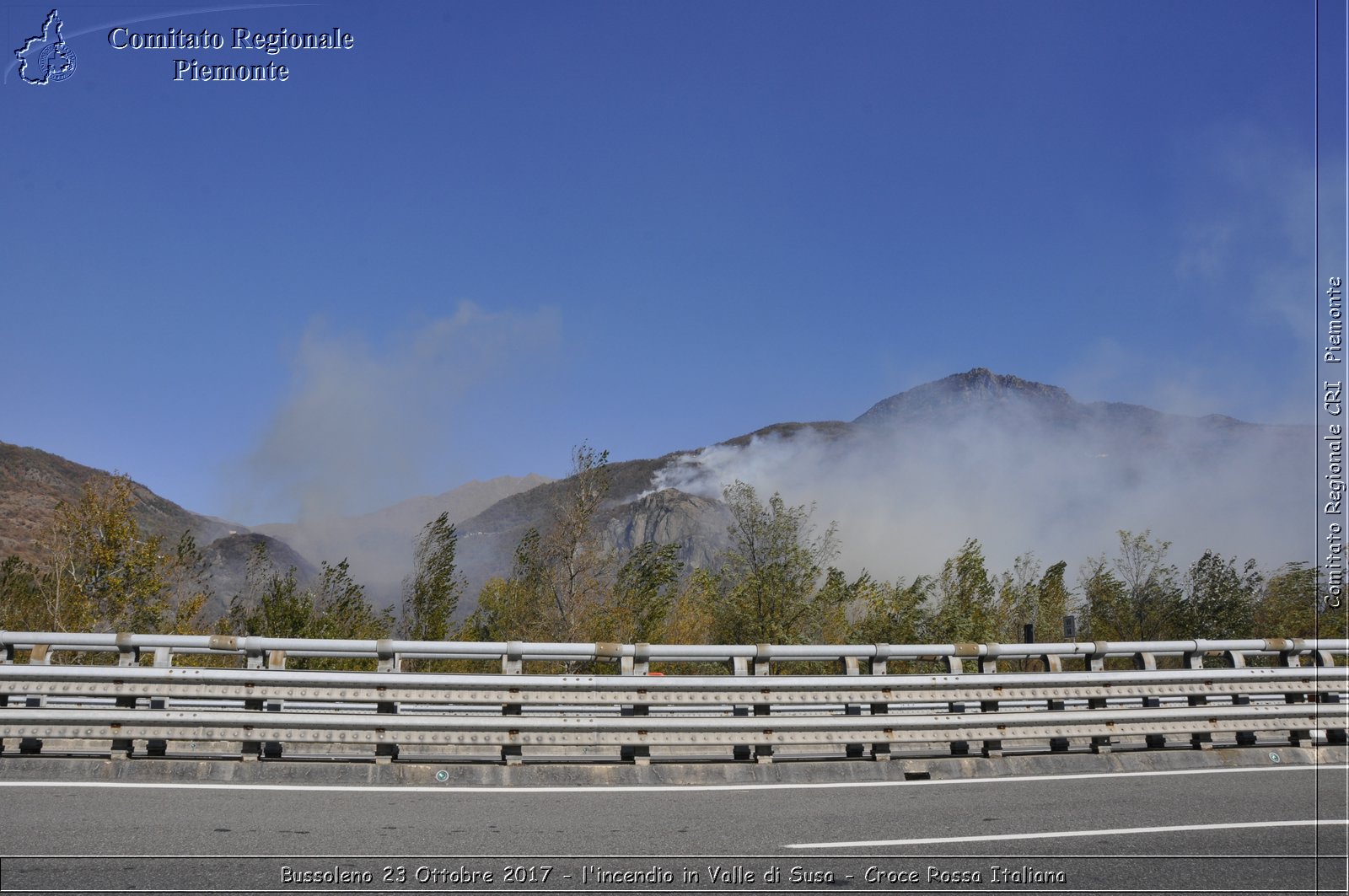 Bussoleno 23 Ottobre 2017 - l'incendio in Valle di Susa - Croce Rossa Italiana- Comitato Regionale del Piemonte