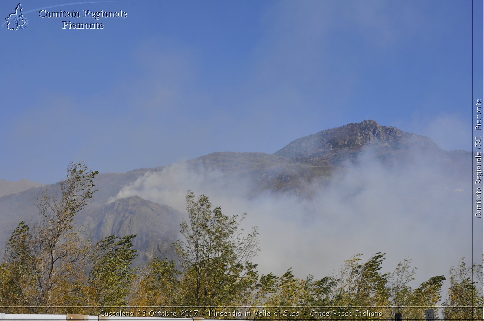 Bussoleno 23 Ottobre 2017 - l'incendio in Valle di Susa - Croce Rossa Italiana- Comitato Regionale del Piemonte