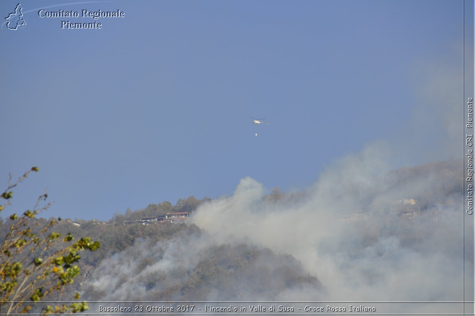 Bussoleno 23 Ottobre 2017 - l'incendio in Valle di Susa - Croce Rossa Italiana- Comitato Regionale del Piemonte