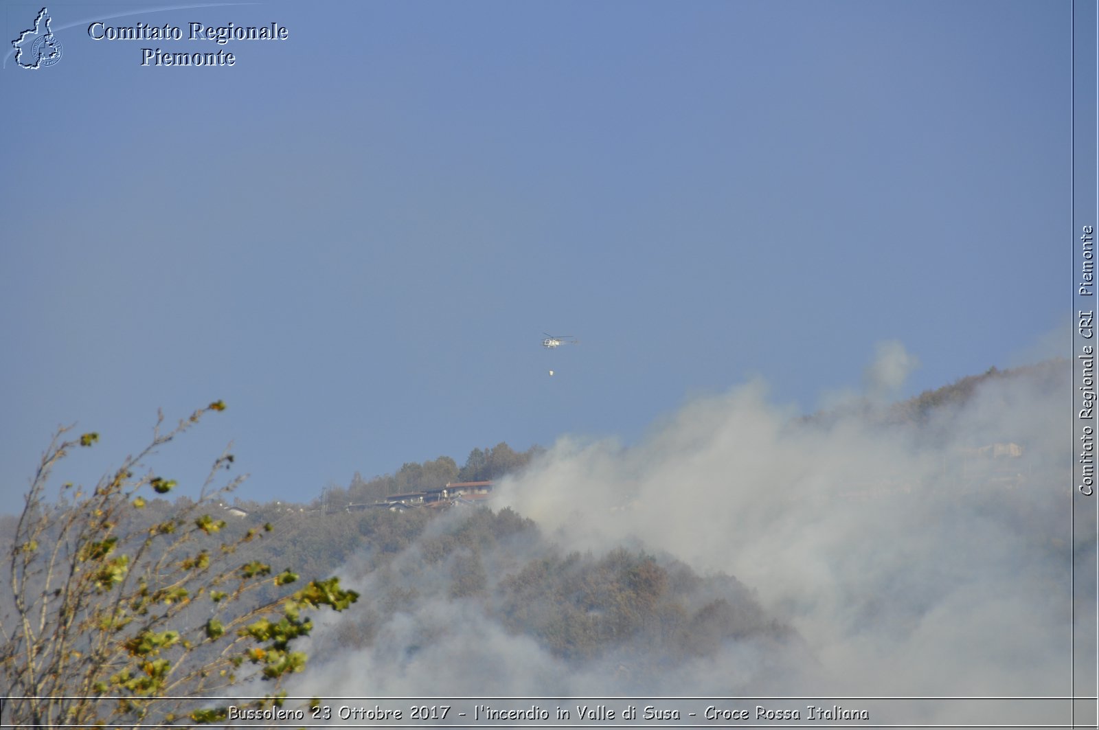 Bussoleno 23 Ottobre 2017 - l'incendio in Valle di Susa - Croce Rossa Italiana- Comitato Regionale del Piemonte