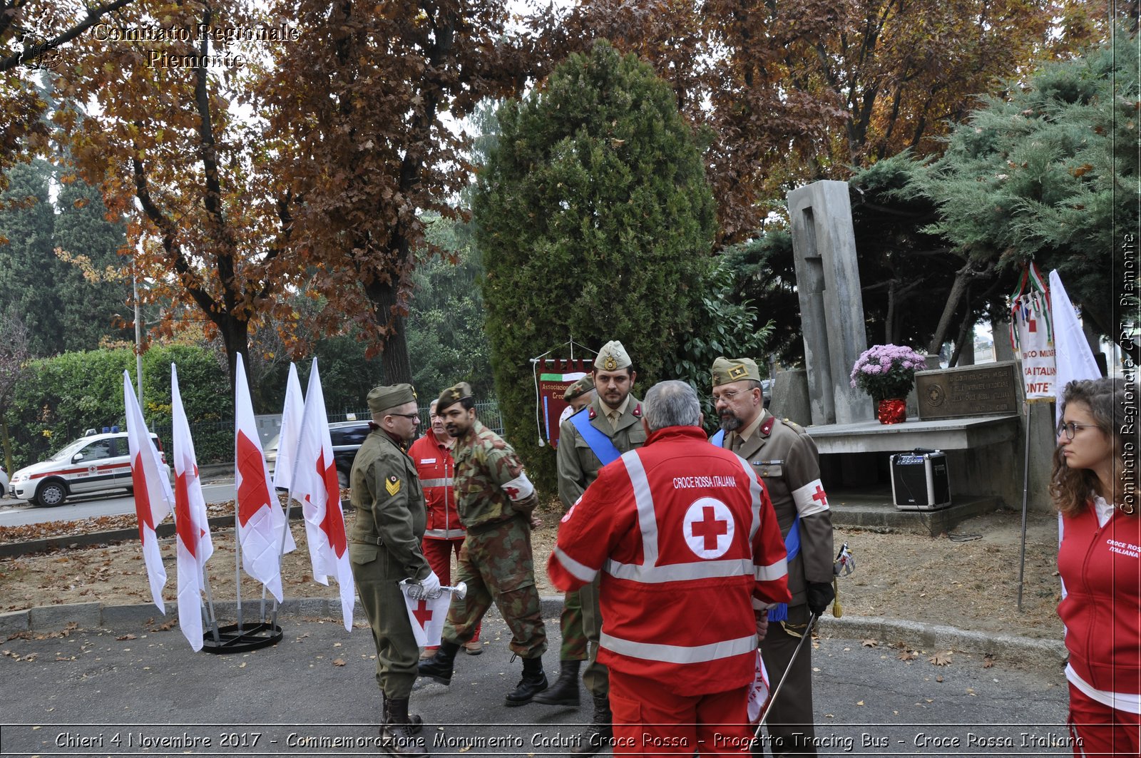 Torino 4 Novembre 2017 - Commemorazione Monumento Caduti Croce Rossa - Progetto Tracing Bus - Croce Rossa Italiana- Comitato Regionale del Piemonte