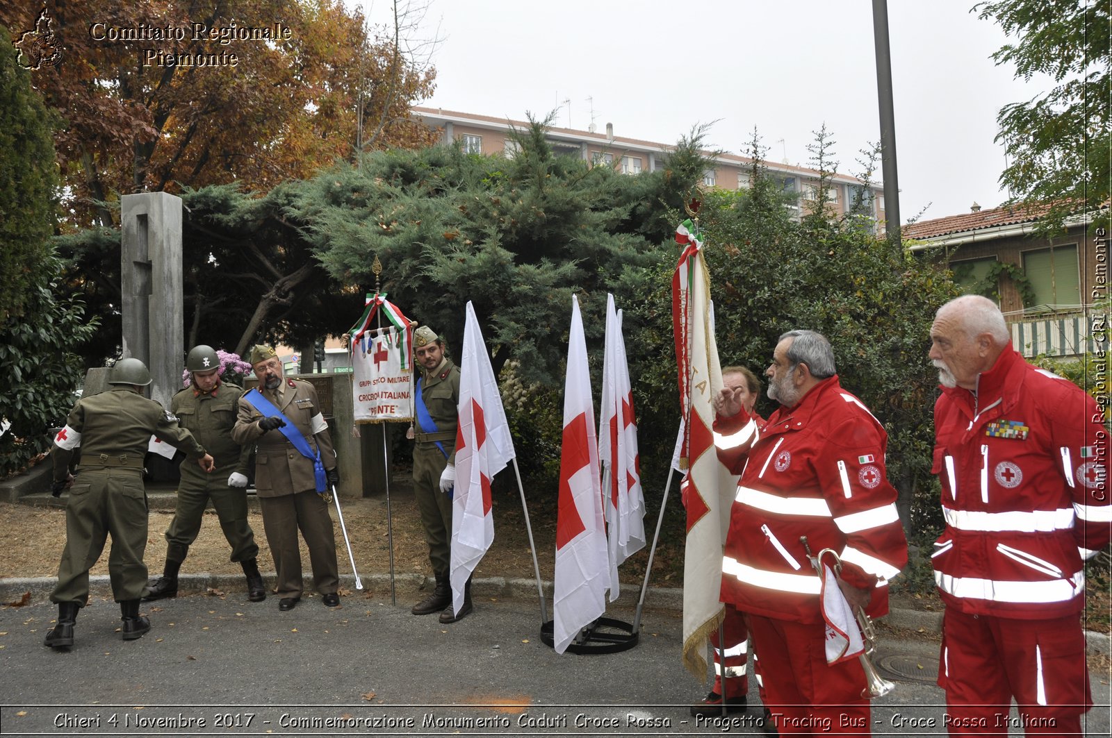 Torino 4 Novembre 2017 - Commemorazione Monumento Caduti Croce Rossa - Progetto Tracing Bus - Croce Rossa Italiana- Comitato Regionale del Piemonte