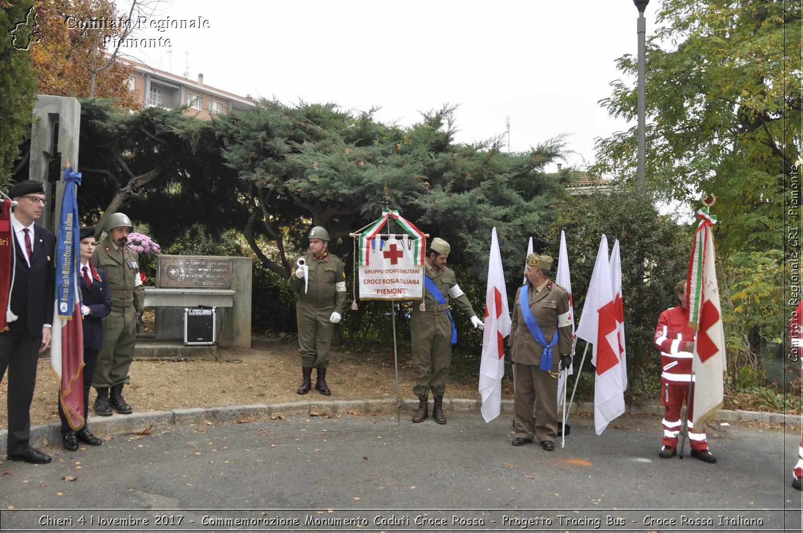 Torino 4 Novembre 2017 - Commemorazione Monumento Caduti Croce Rossa - Progetto Tracing Bus - Croce Rossa Italiana- Comitato Regionale del Piemonte