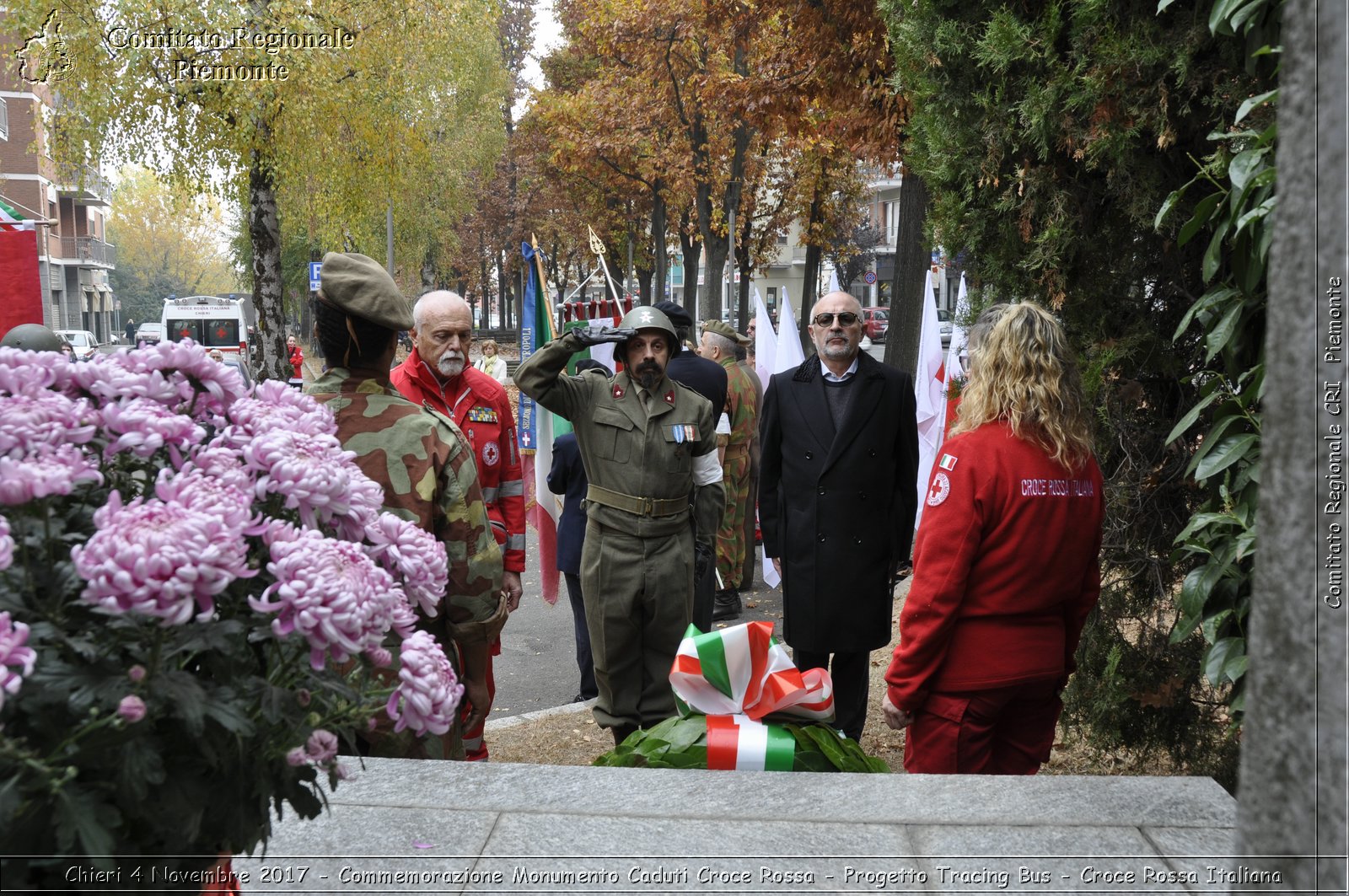 Torino 4 Novembre 2017 - Commemorazione Monumento Caduti Croce Rossa - Progetto Tracing Bus - Croce Rossa Italiana- Comitato Regionale del Piemonte