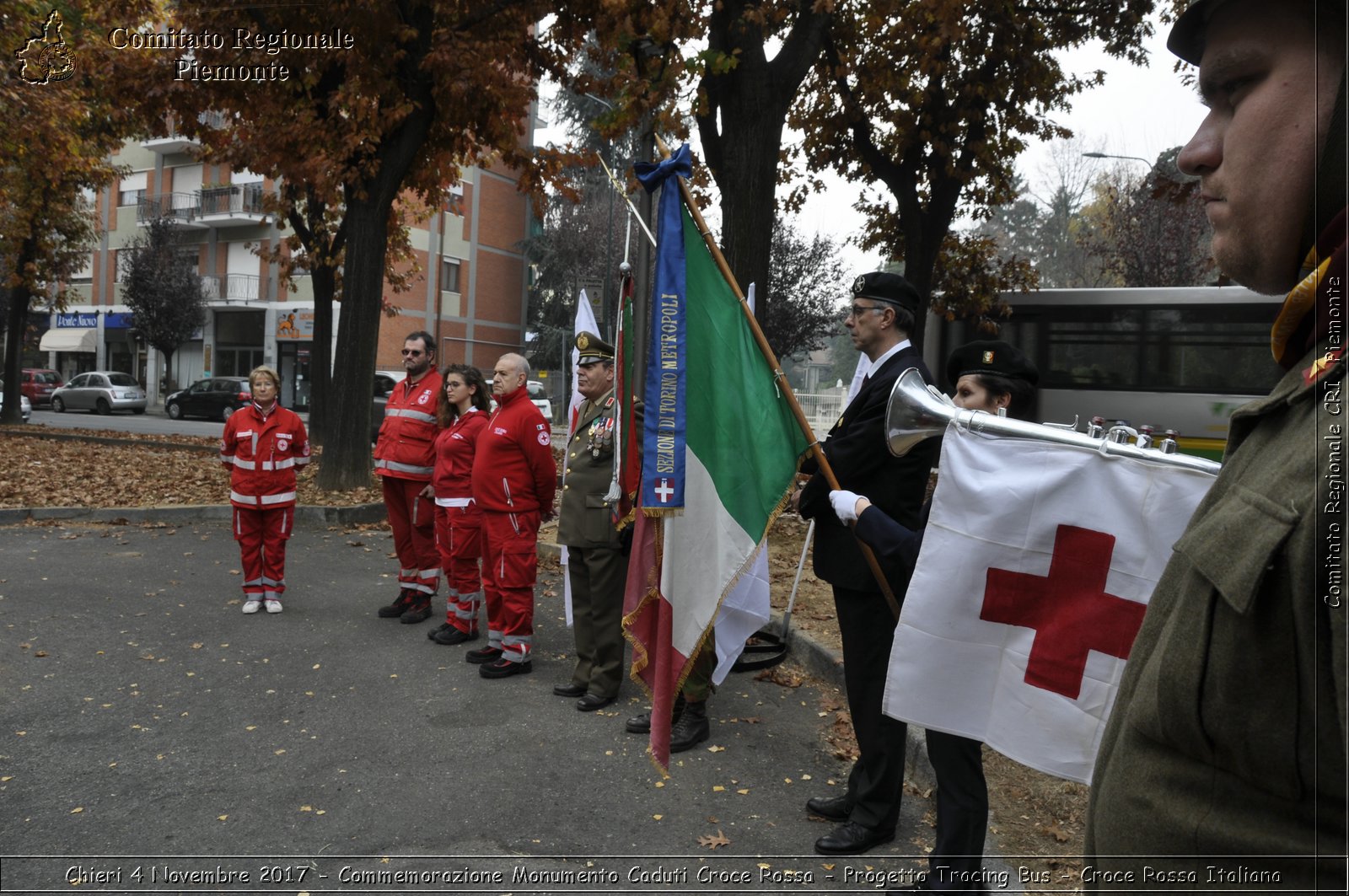 Torino 4 Novembre 2017 - Commemorazione Monumento Caduti Croce Rossa - Progetto Tracing Bus - Croce Rossa Italiana- Comitato Regionale del Piemonte