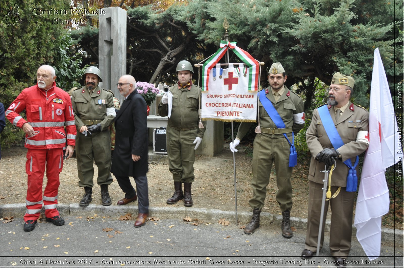 Torino 4 Novembre 2017 - Commemorazione Monumento Caduti Croce Rossa - Progetto Tracing Bus - Croce Rossa Italiana- Comitato Regionale del Piemonte