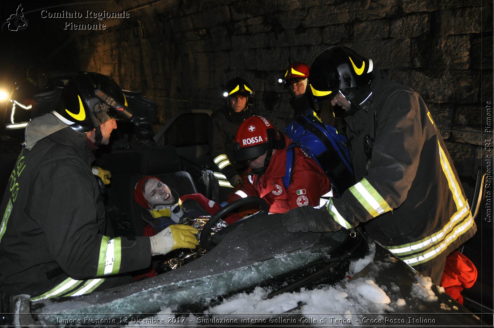 Limone Piemonte 13 Dicembre 2017 - Simulazione interno Galleria Colle di Tenda - Croce Rossa Italiana- Comitato Regionale del Piemonte