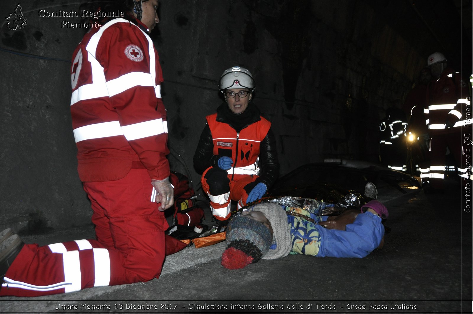 Limone Piemonte 13 Dicembre 2017 - Simulazione interno Galleria Colle di Tenda - Croce Rossa Italiana- Comitato Regionale del Piemonte