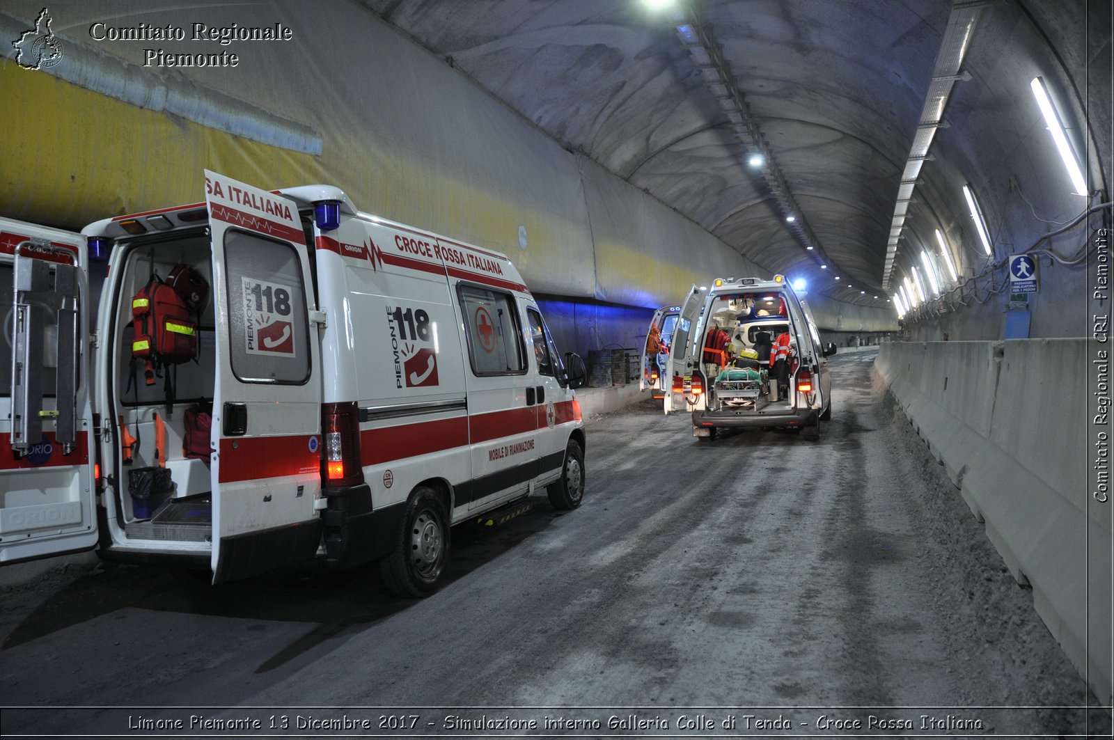 Limone Piemonte 13 Dicembre 2017 - Simulazione interno Galleria Colle di Tenda - Croce Rossa Italiana- Comitato Regionale del Piemonte