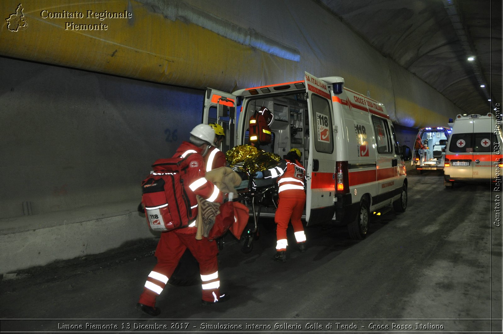 Limone Piemonte 13 Dicembre 2017 - Simulazione interno Galleria Colle di Tenda - Croce Rossa Italiana- Comitato Regionale del Piemonte