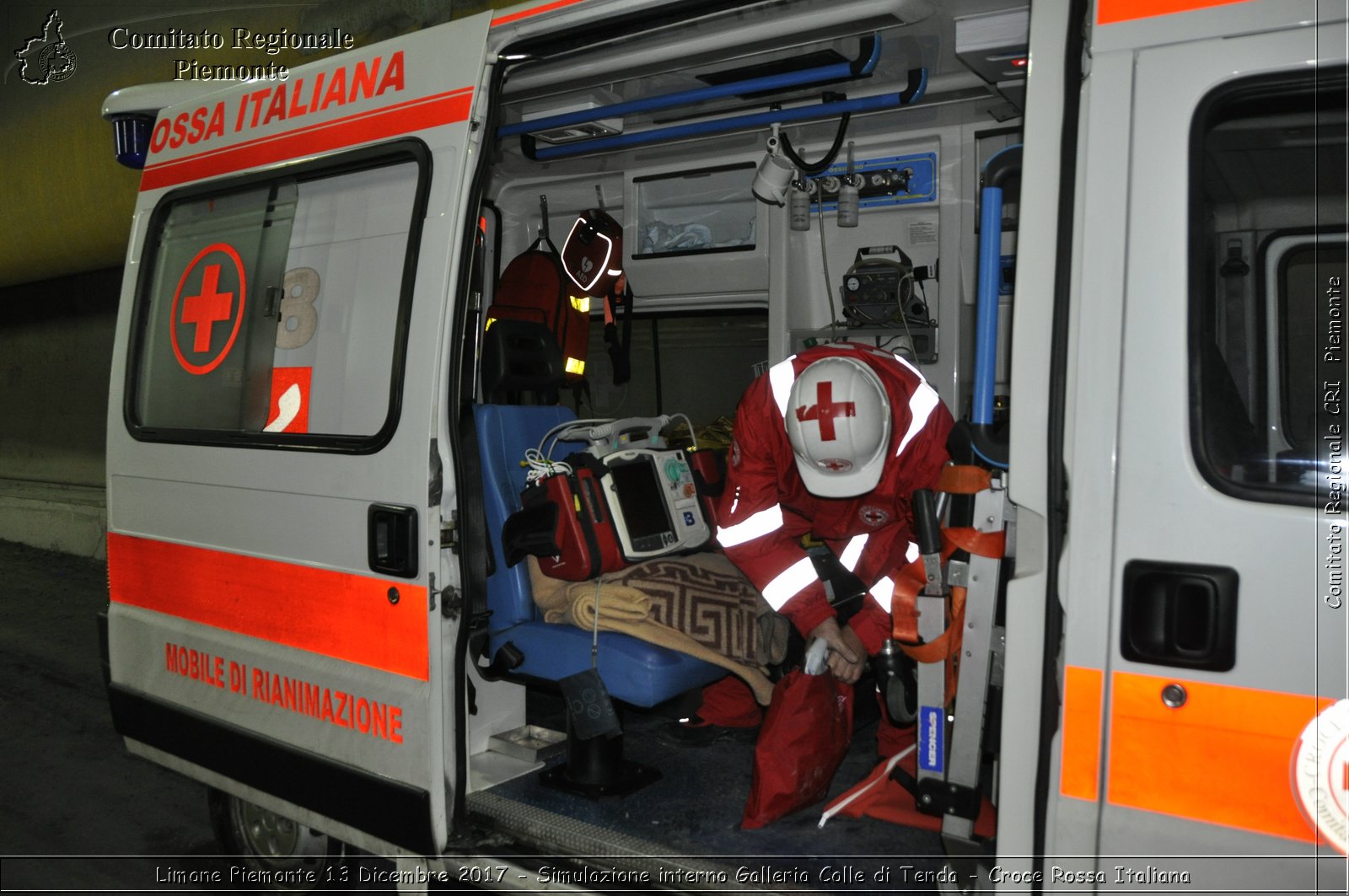 Limone Piemonte 13 Dicembre 2017 - Simulazione interno Galleria Colle di Tenda - Croce Rossa Italiana- Comitato Regionale del Piemonte