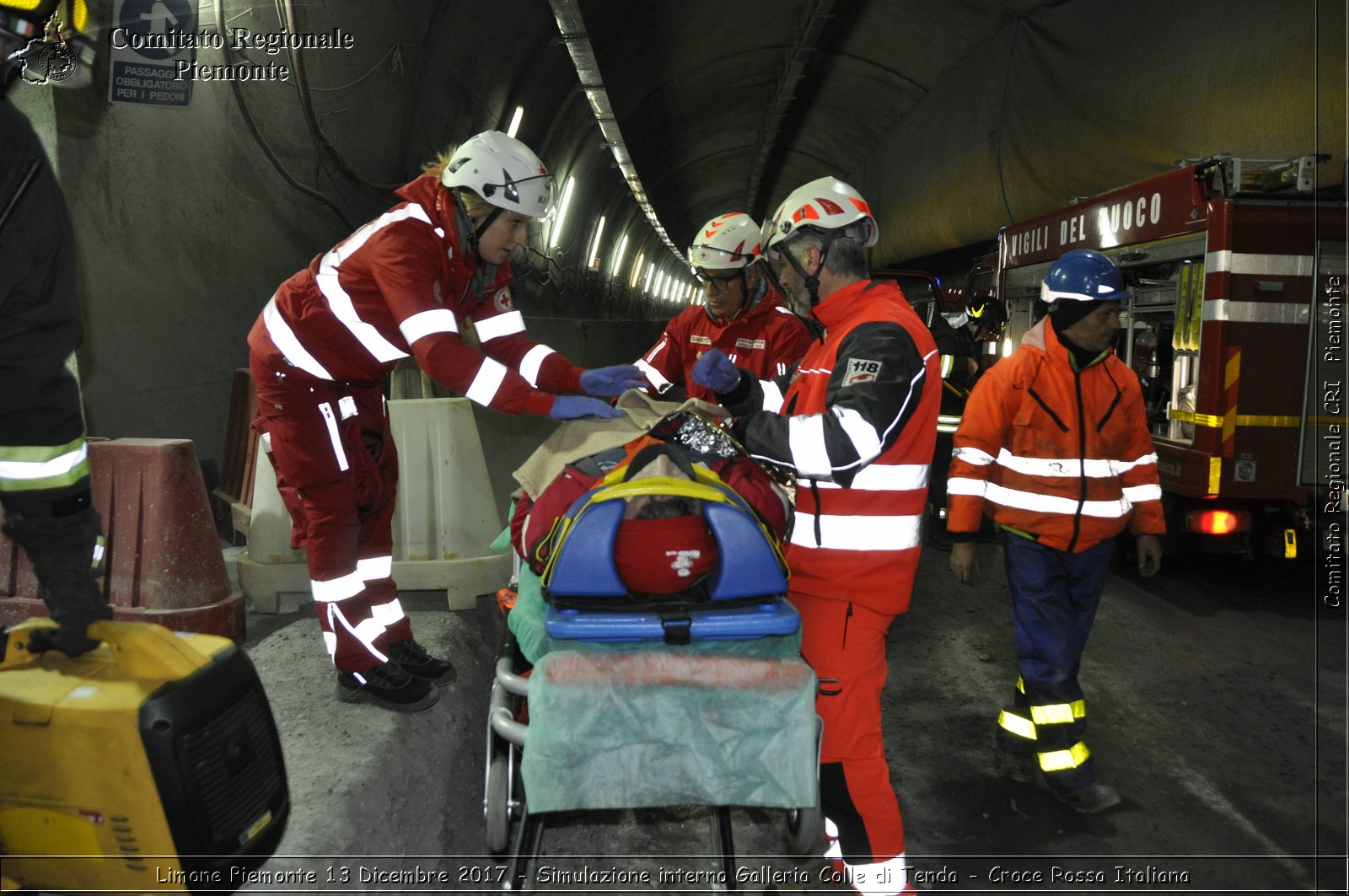 Limone Piemonte 13 Dicembre 2017 - Simulazione interno Galleria Colle di Tenda - Croce Rossa Italiana- Comitato Regionale del Piemonte