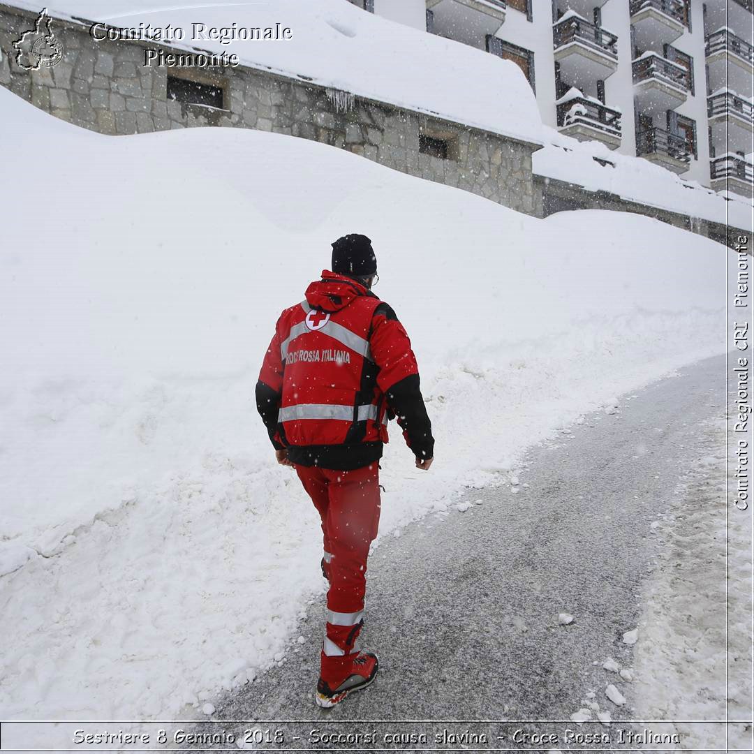 Sestriere 8 Gennaio 2018 - Soccorsi causa slavina - Croce Rossa Italiana- Comitato Regionale del Piemonte