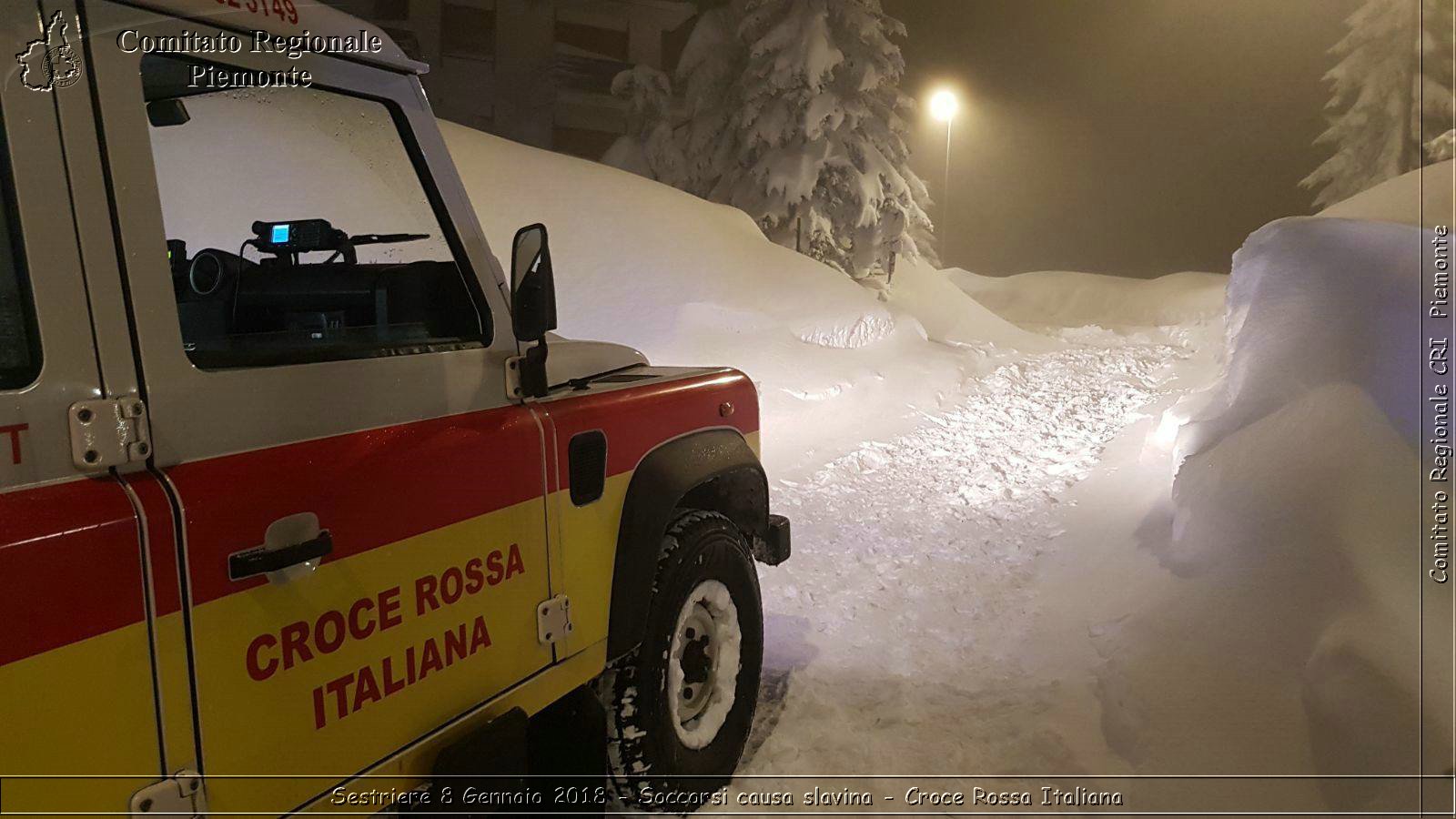 Sestriere 8 Gennaio 2018 - Soccorsi causa slavina - Croce Rossa Italiana- Comitato Regionale del Piemonte