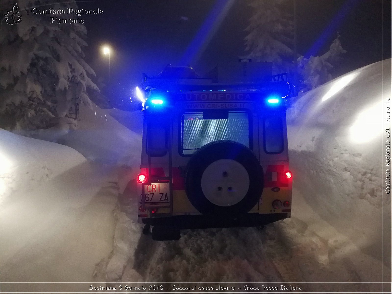 Sestriere 8 Gennaio 2018 - Soccorsi causa slavina - Croce Rossa Italiana- Comitato Regionale del Piemonte