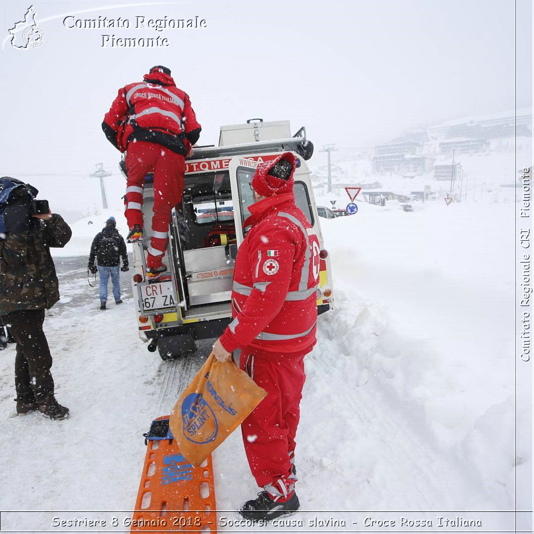 Sestriere 8 Gennaio 2018 - Soccorsi causa slavina - Croce Rossa Italiana- Comitato Regionale del Piemonte