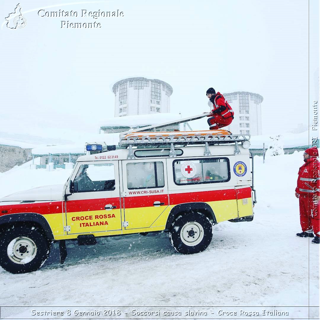 Sestriere 8 Gennaio 2018 - Soccorsi causa slavina - Croce Rossa Italiana- Comitato Regionale del Piemonte