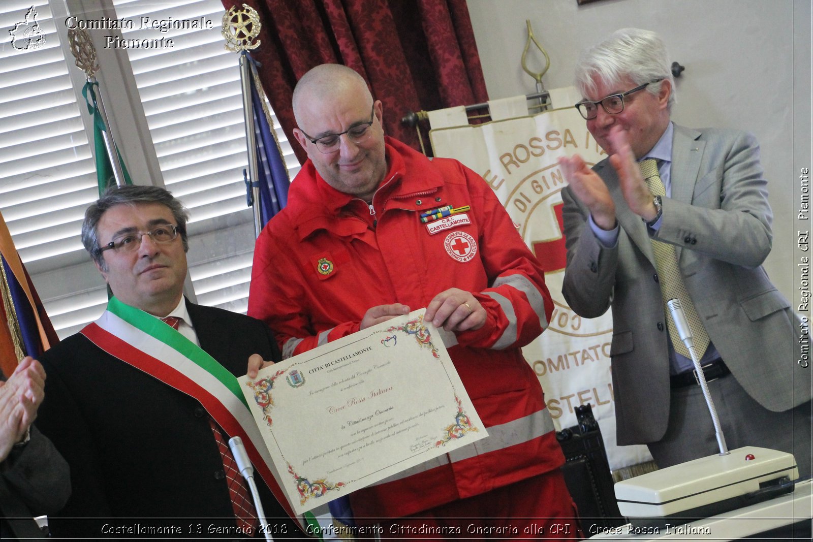 Castellamonte 13 Gennaio 2018 - Conferimento Cittadinanza Onoraria alla CRI - Croce Rossa Italiana- Comitato Regionale del Piemonte