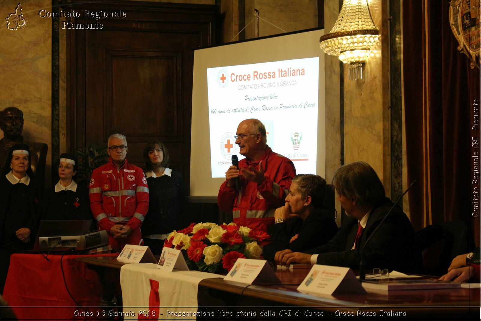 Cuneo 13 Gennaio 2018 - Presentazione libro storia della CRI di Cuneo - Croce Rossa Italiana- Comitato Regionale del Piemonte