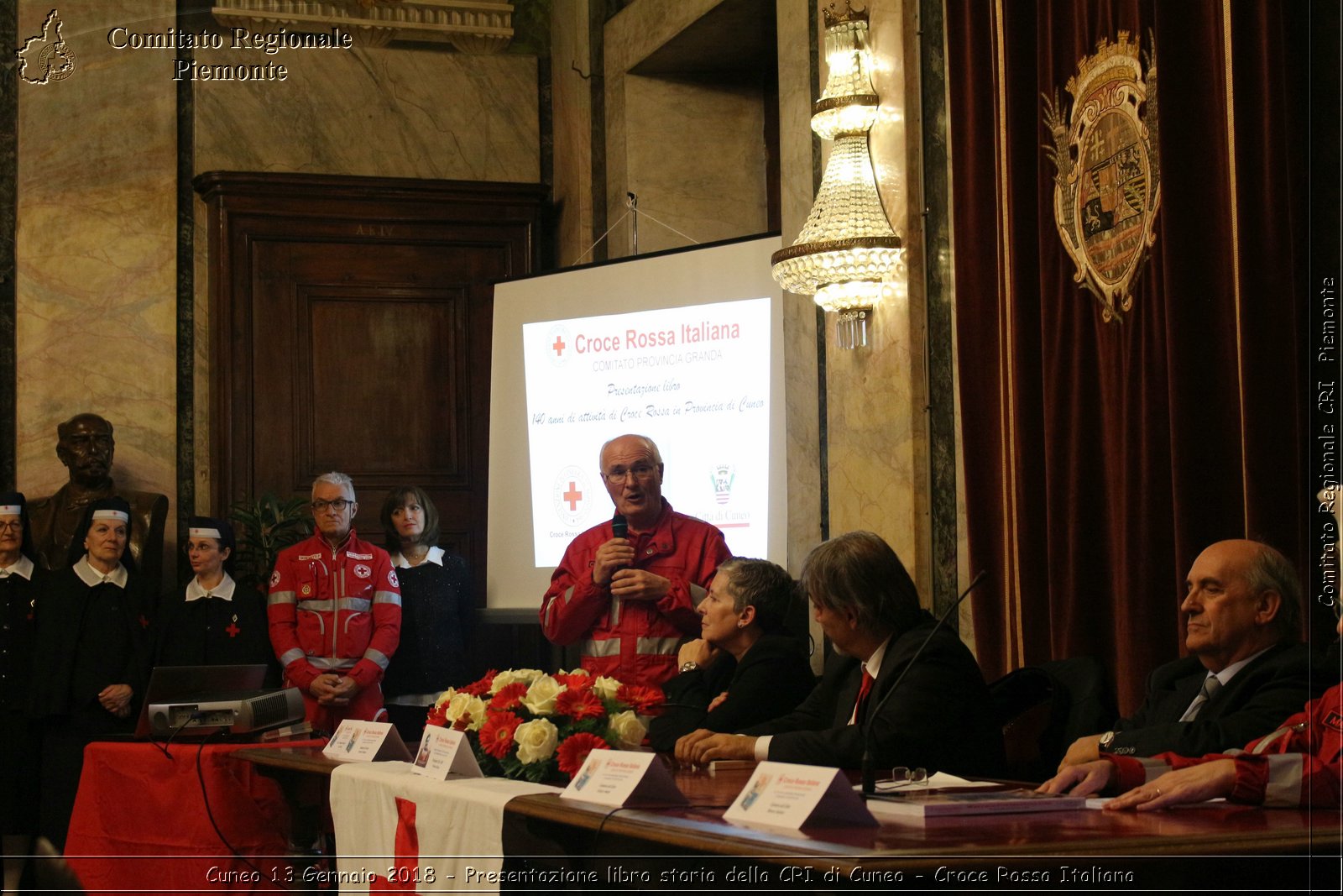 Cuneo 13 Gennaio 2018 - Presentazione libro storia della CRI di Cuneo - Croce Rossa Italiana- Comitato Regionale del Piemonte