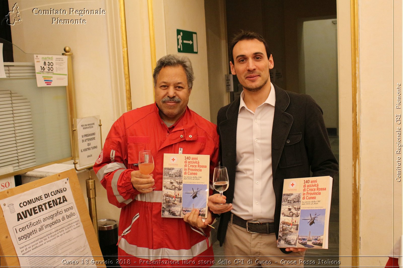 Cuneo 13 Gennaio 2018 - Presentazione libro storia della CRI di Cuneo - Croce Rossa Italiana- Comitato Regionale del Piemonte