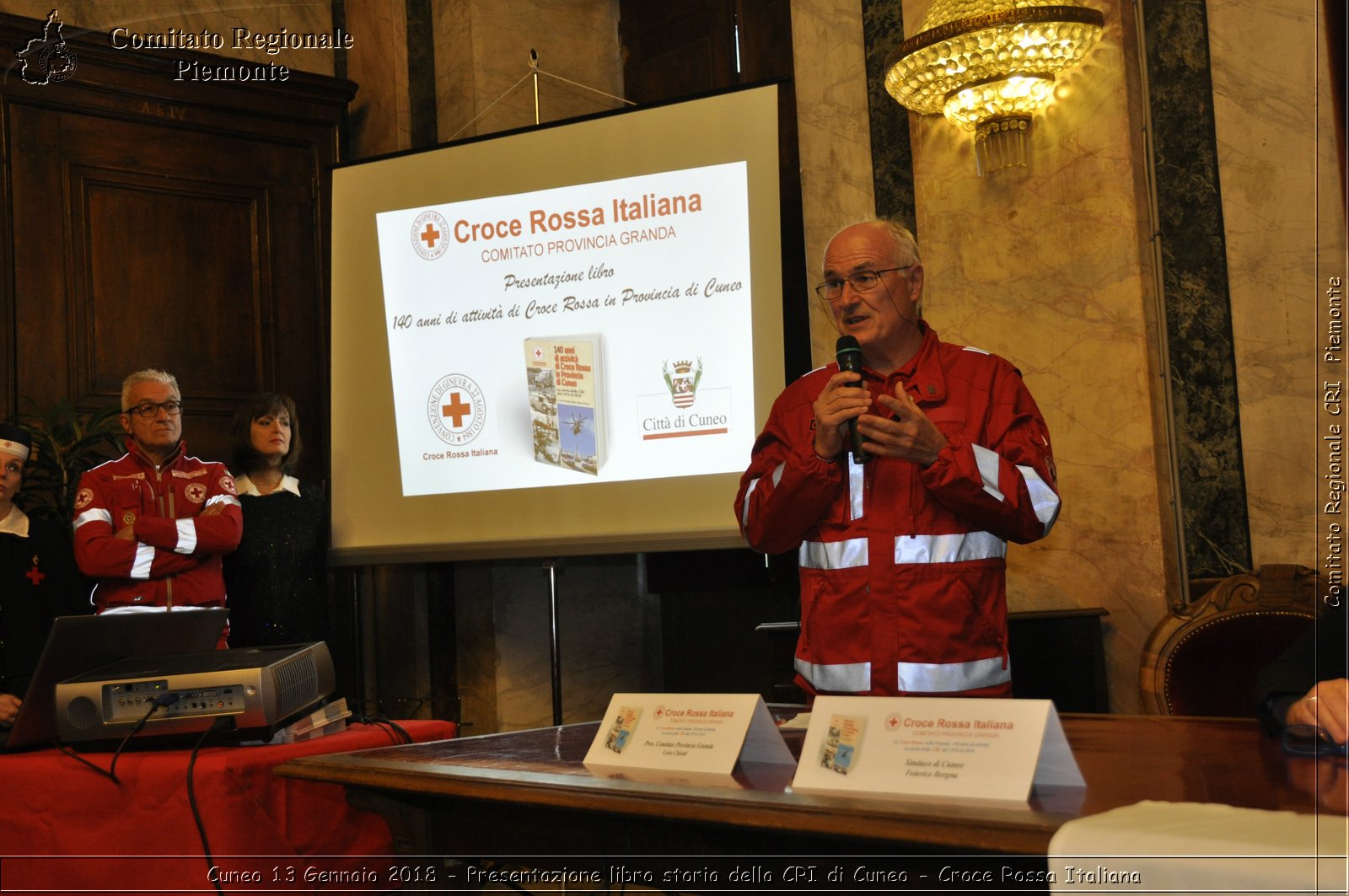 Cuneo 13 Gennaio 2018 - Presentazione libro storia della CRI di Cuneo - Croce Rossa Italiana- Comitato Regionale del Piemonte