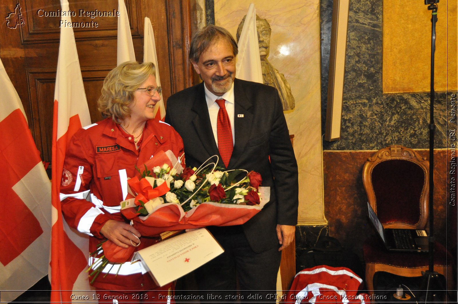 Cuneo 13 Gennaio 2018 - Presentazione libro storia della CRI di Cuneo - Croce Rossa Italiana- Comitato Regionale del Piemonte