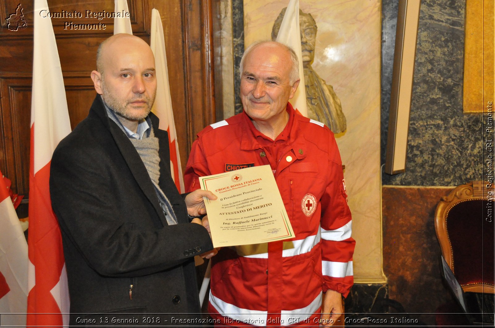 Cuneo 13 Gennaio 2018 - Presentazione libro storia della CRI di Cuneo - Croce Rossa Italiana- Comitato Regionale del Piemonte