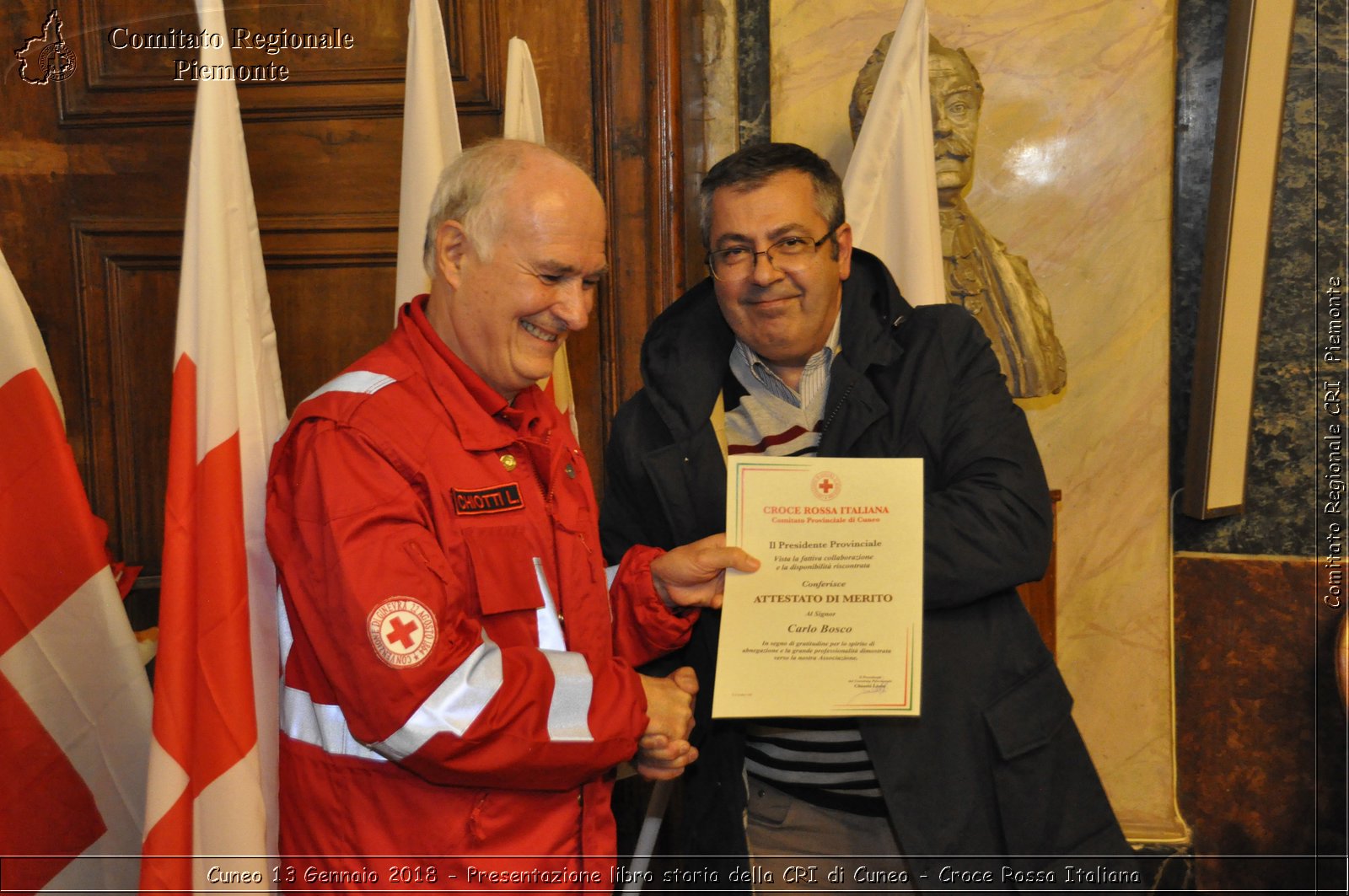 Cuneo 13 Gennaio 2018 - Presentazione libro storia della CRI di Cuneo - Croce Rossa Italiana- Comitato Regionale del Piemonte