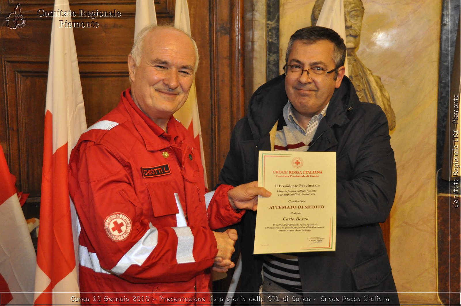 Cuneo 13 Gennaio 2018 - Presentazione libro storia della CRI di Cuneo - Croce Rossa Italiana- Comitato Regionale del Piemonte