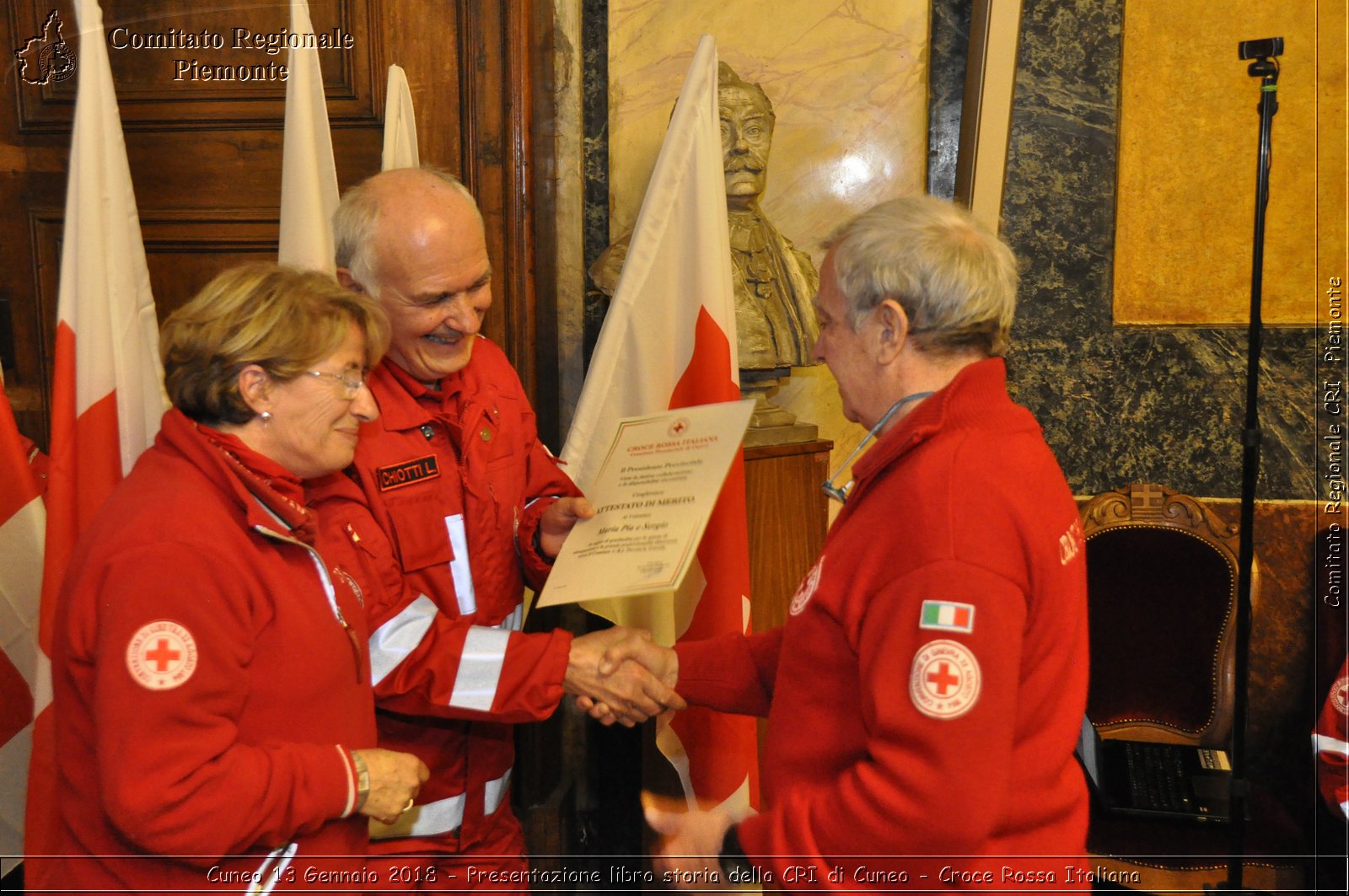 Cuneo 13 Gennaio 2018 - Presentazione libro storia della CRI di Cuneo - Croce Rossa Italiana- Comitato Regionale del Piemonte