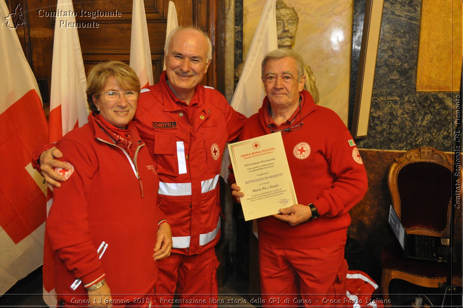 Cuneo 13 Gennaio 2018 - Presentazione libro storia della CRI di Cuneo - Croce Rossa Italiana- Comitato Regionale del Piemonte