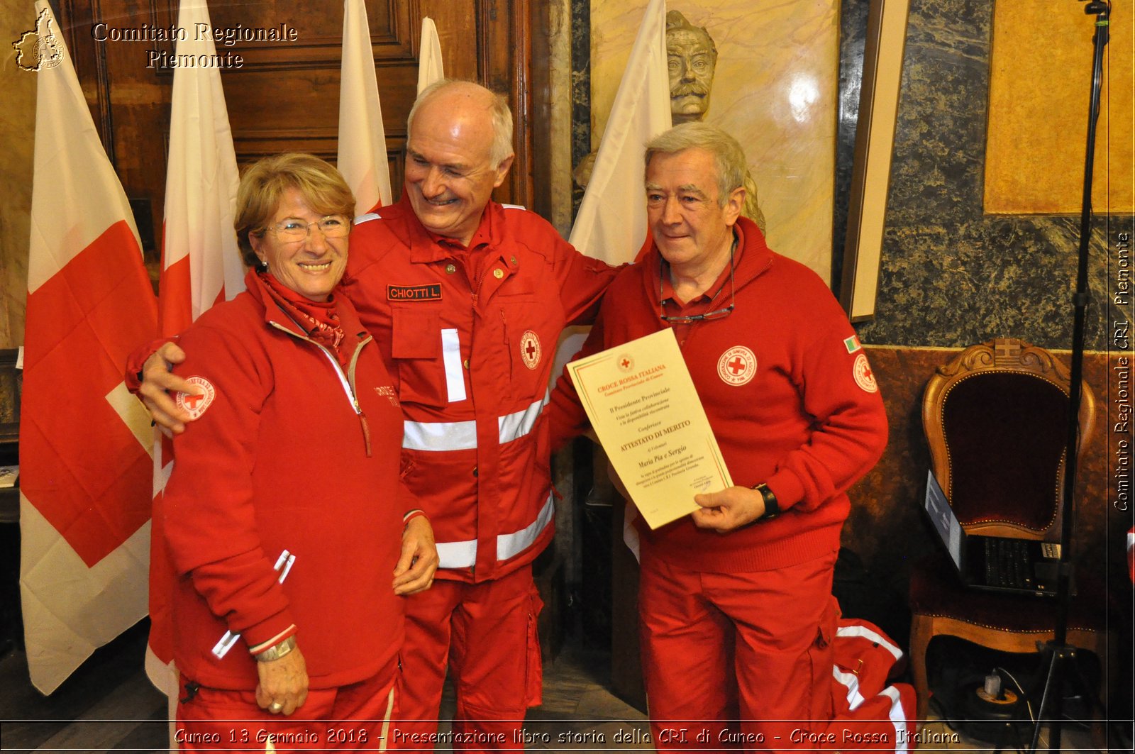 Cuneo 13 Gennaio 2018 - Presentazione libro storia della CRI di Cuneo - Croce Rossa Italiana- Comitato Regionale del Piemonte