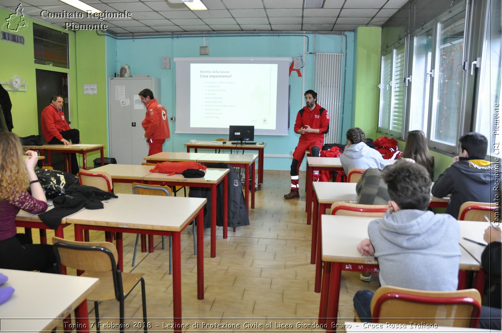 Torino 7 Febbraio 2018 - Lezione di Protezione Civile al Liceo Giordano Bruno - Croce Rossa Italiana- Comitato Regionale del Piemonte