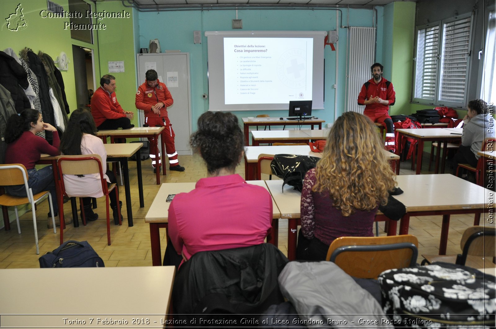 Torino 7 Febbraio 2018 - Lezione di Protezione Civile al Liceo Giordano Bruno - Croce Rossa Italiana- Comitato Regionale del Piemonte