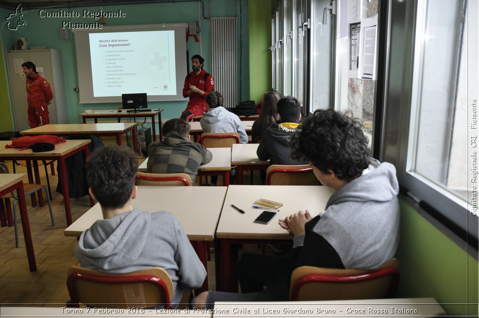 Torino 7 Febbraio 2018 - Lezione di Protezione Civile al Liceo Giordano Bruno - Croce Rossa Italiana- Comitato Regionale del Piemonte