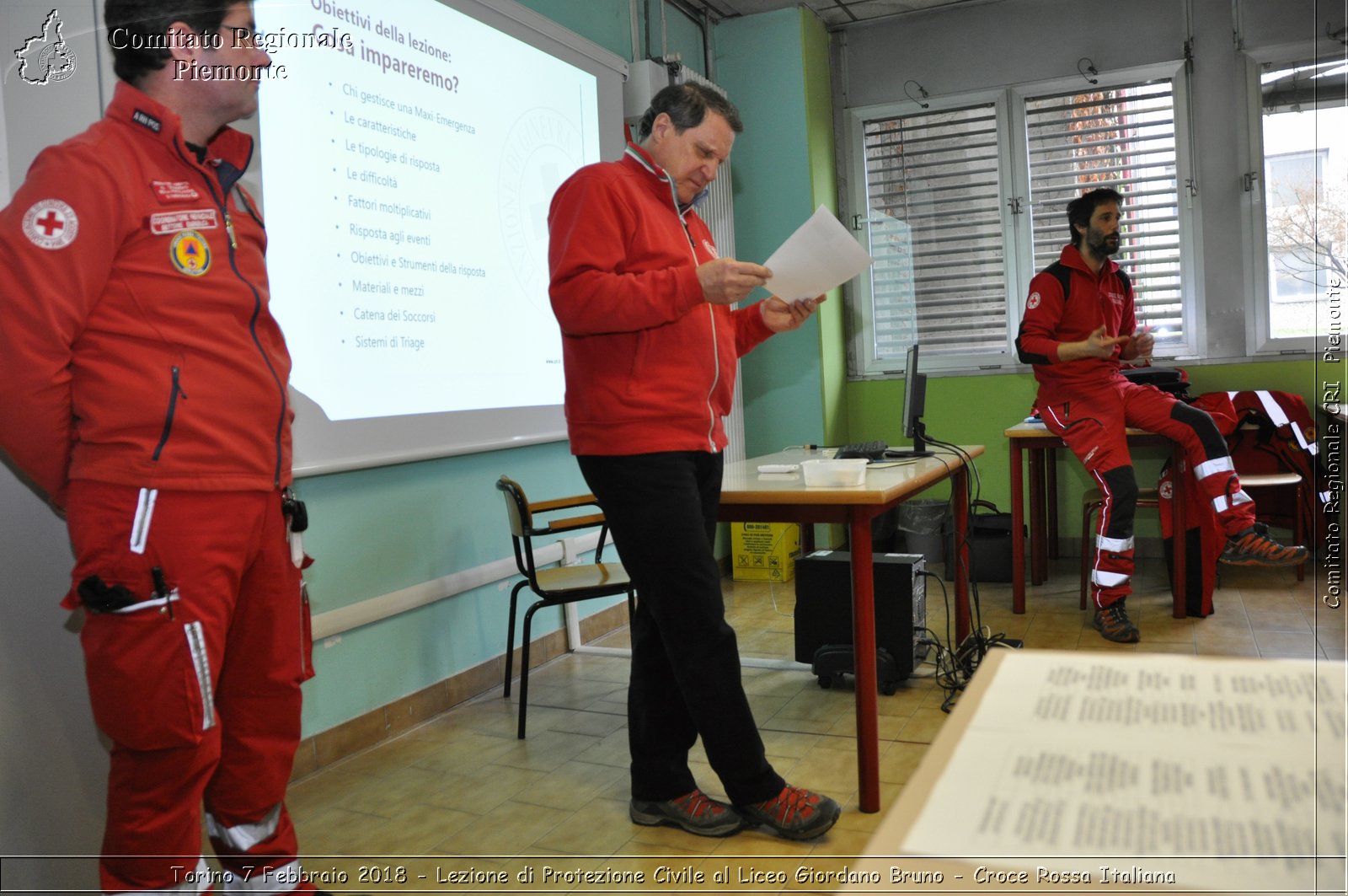 Torino 7 Febbraio 2018 - Lezione di Protezione Civile al Liceo Giordano Bruno - Croce Rossa Italiana- Comitato Regionale del Piemonte