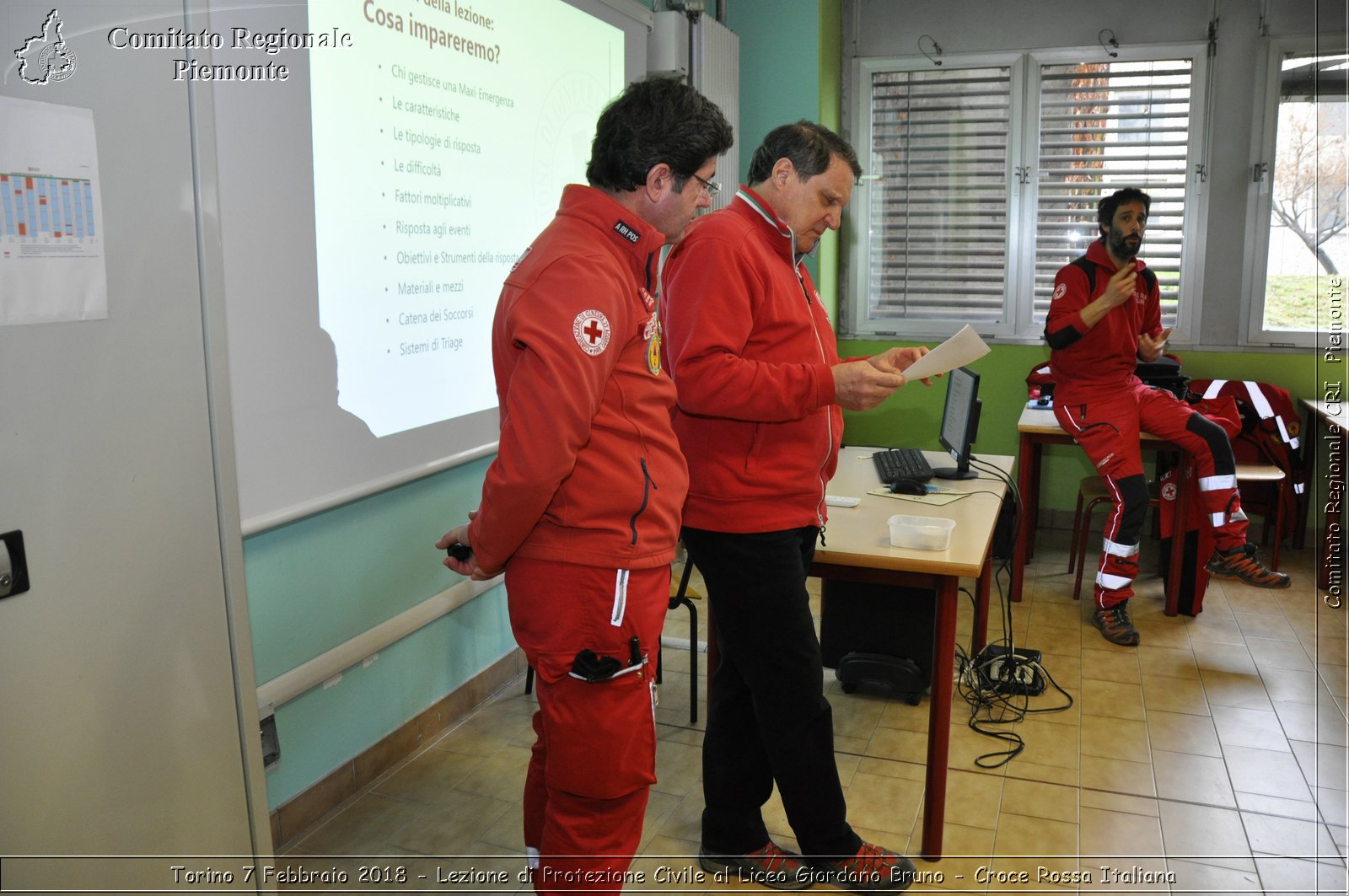 Torino 7 Febbraio 2018 - Lezione di Protezione Civile al Liceo Giordano Bruno - Croce Rossa Italiana- Comitato Regionale del Piemonte