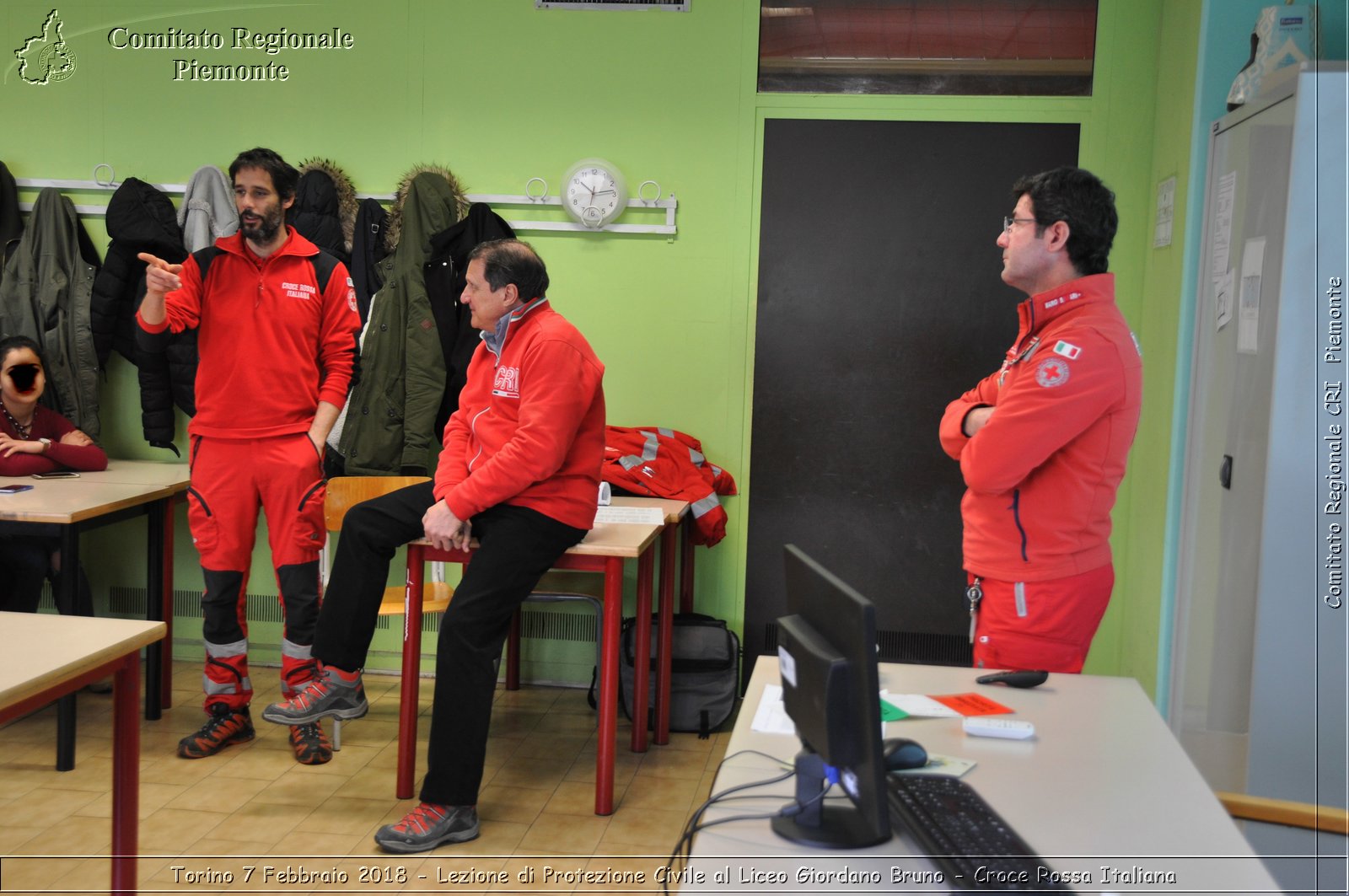 Torino 7 Febbraio 2018 - Lezione di Protezione Civile al Liceo Giordano Bruno - Croce Rossa Italiana- Comitato Regionale del Piemonte