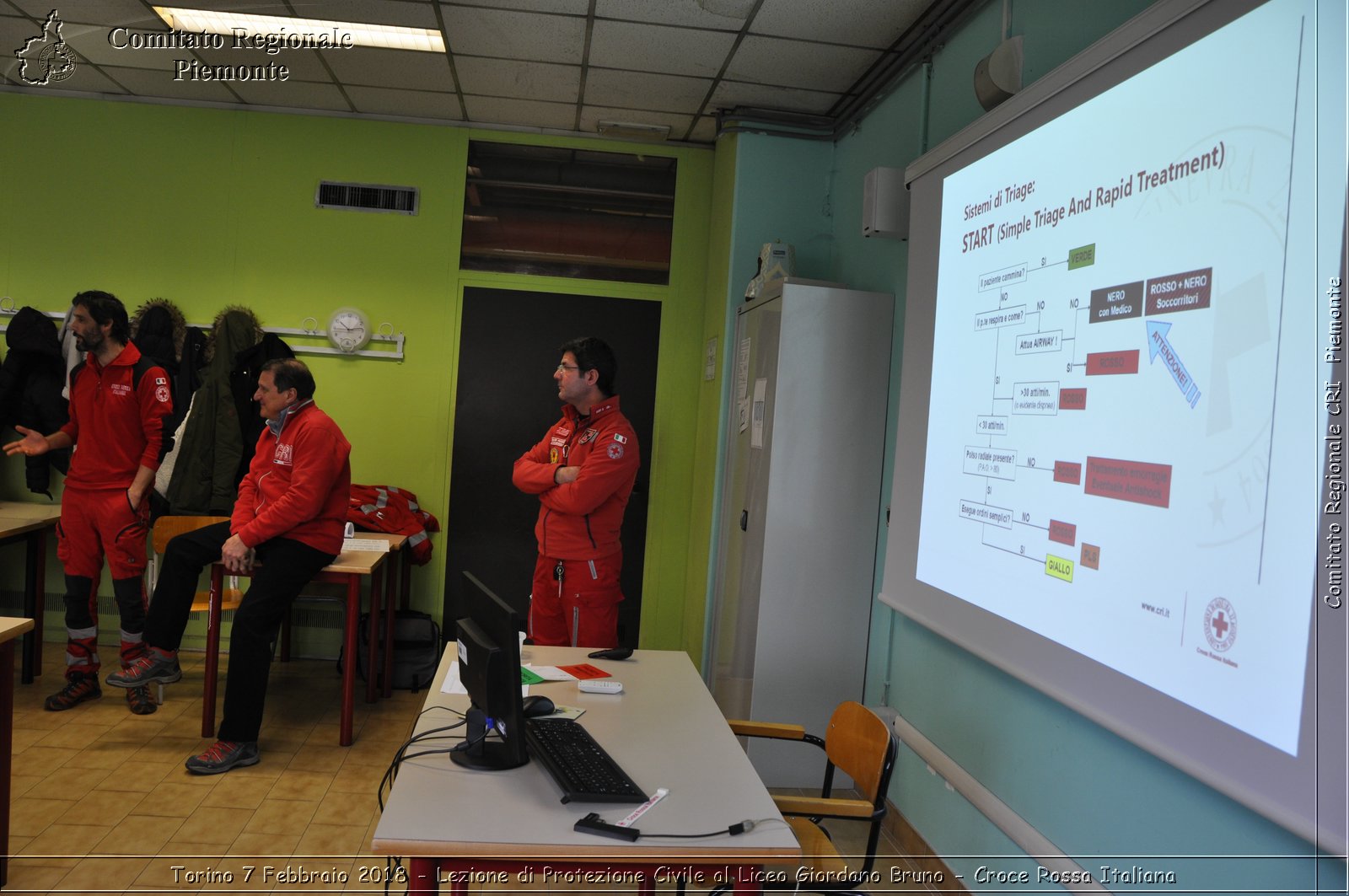 Torino 7 Febbraio 2018 - Lezione di Protezione Civile al Liceo Giordano Bruno - Croce Rossa Italiana- Comitato Regionale del Piemonte