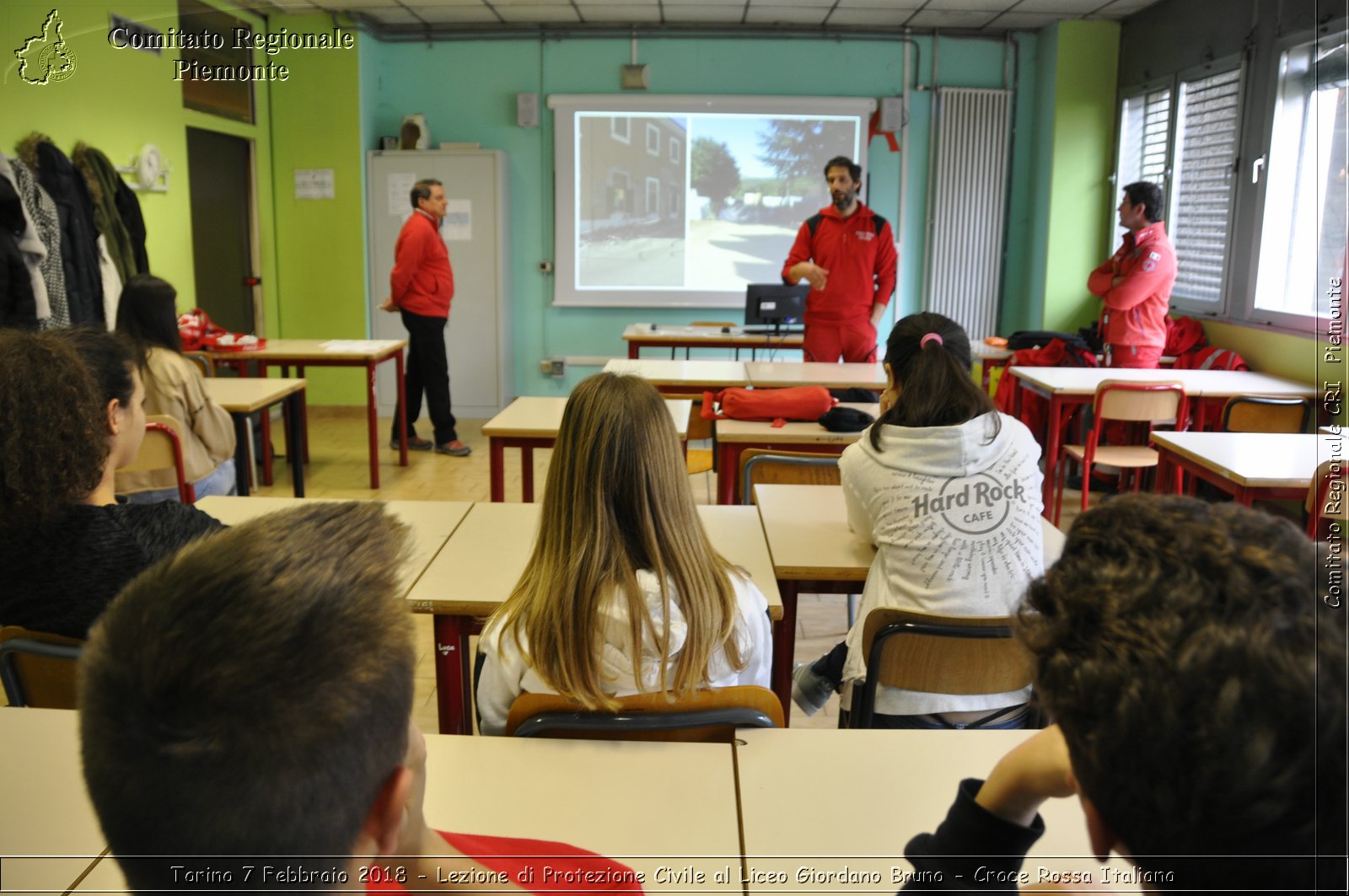 Torino 7 Febbraio 2018 - Lezione di Protezione Civile al Liceo Giordano Bruno - Croce Rossa Italiana- Comitato Regionale del Piemonte