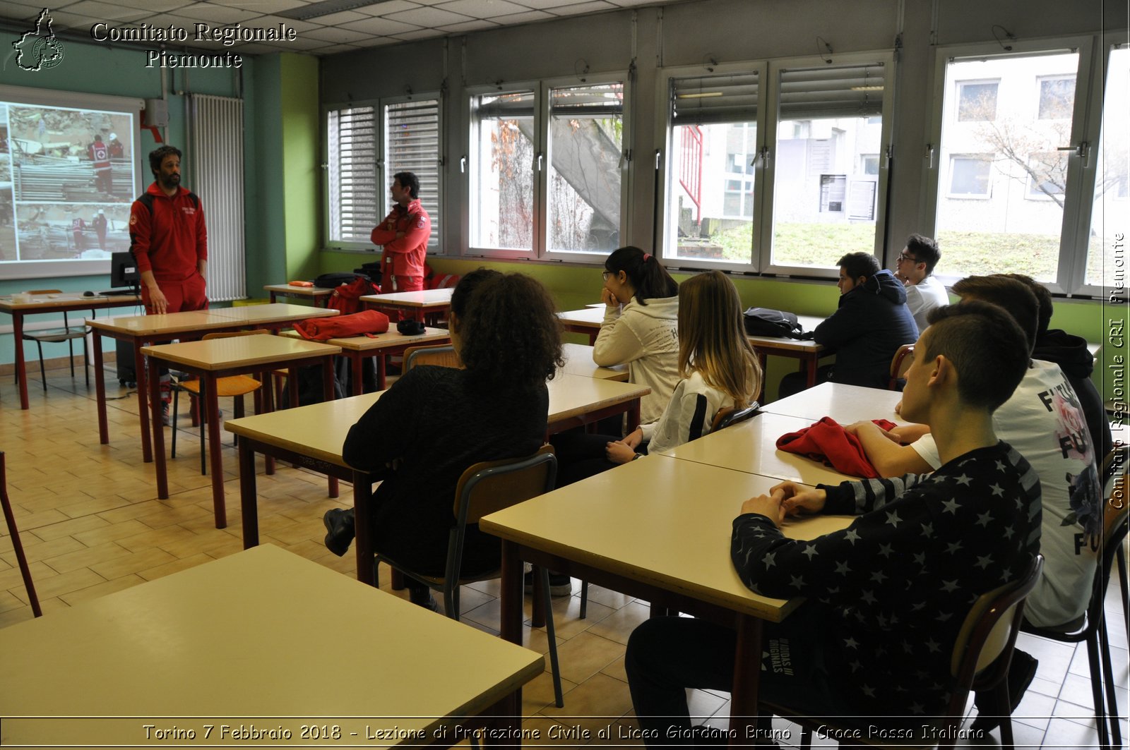 Torino 7 Febbraio 2018 - Lezione di Protezione Civile al Liceo Giordano Bruno - Croce Rossa Italiana- Comitato Regionale del Piemonte